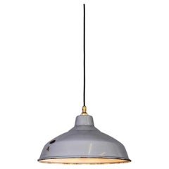 1950’s Industrial Benjamin Enamelled Grey Pendant Lamps (Model 5) - 14 Inch