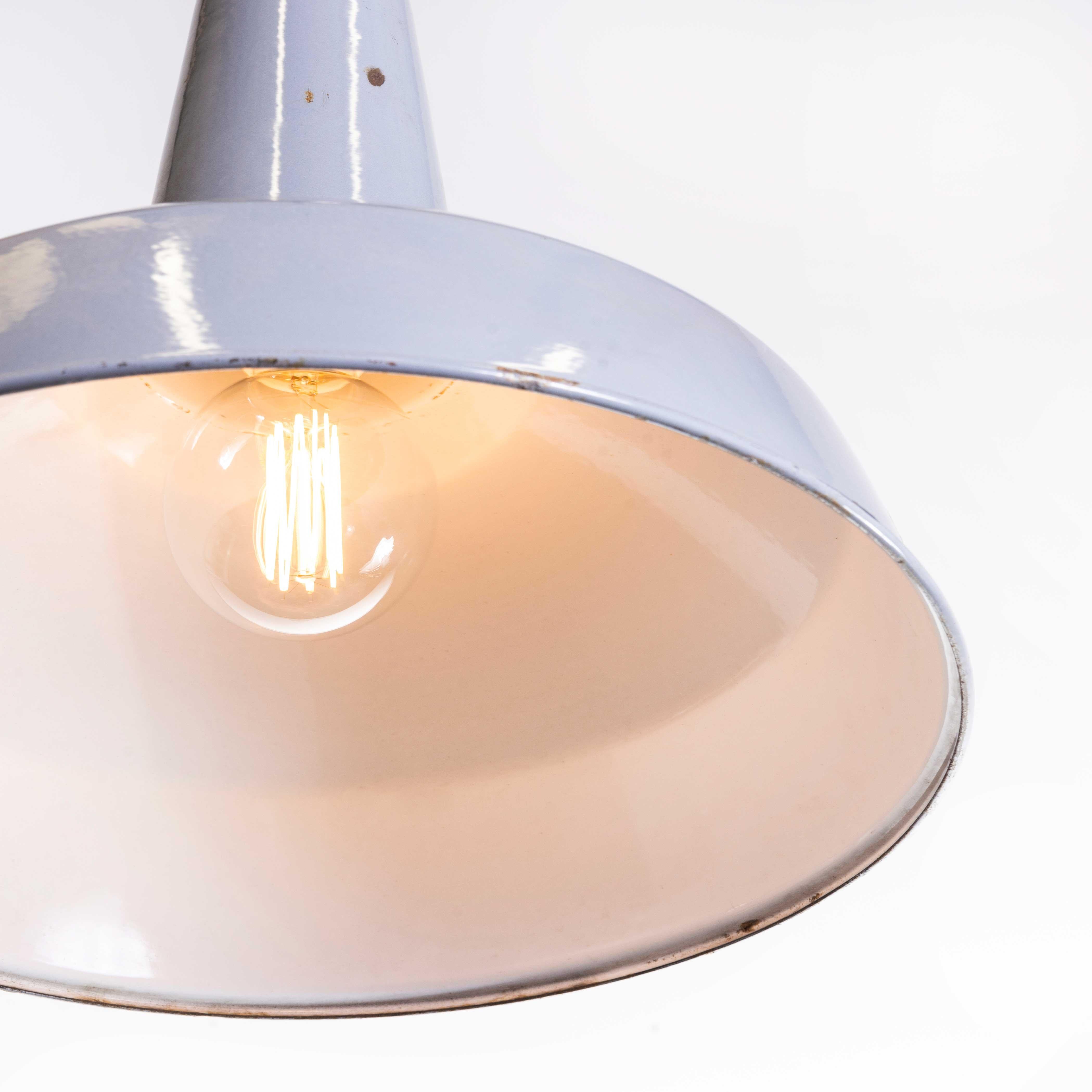 1950's Industrial Benjamin Enamelled Pendant Lamps - 16 Inch For Sale 6