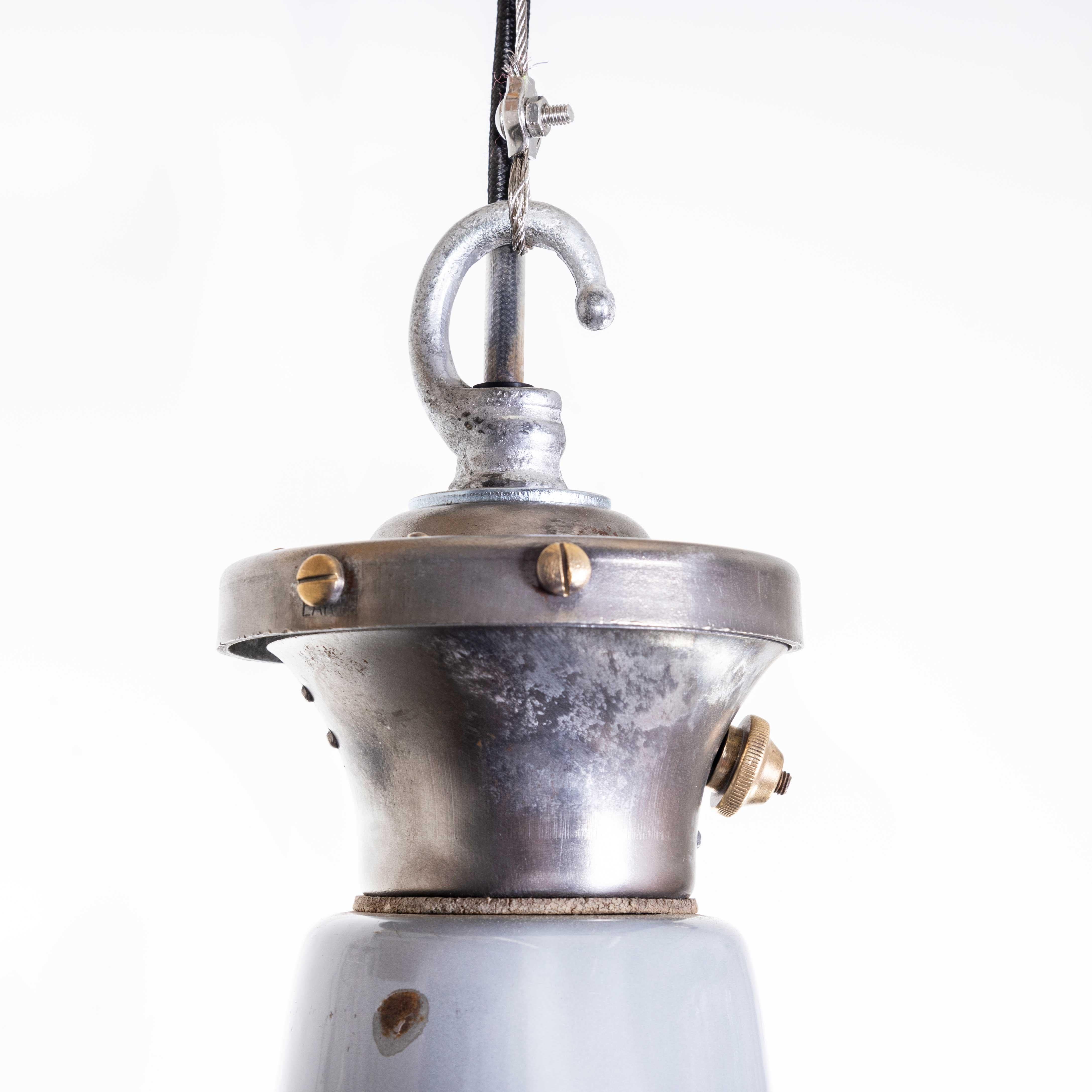Steel 1950's Industrial Benjamin Enamelled Pendant Lamps - 16 Inch For Sale