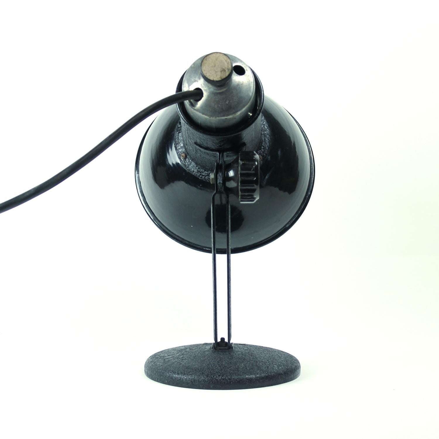 20th Century 1950s Industrial Black Metal Table Lamp For Sale