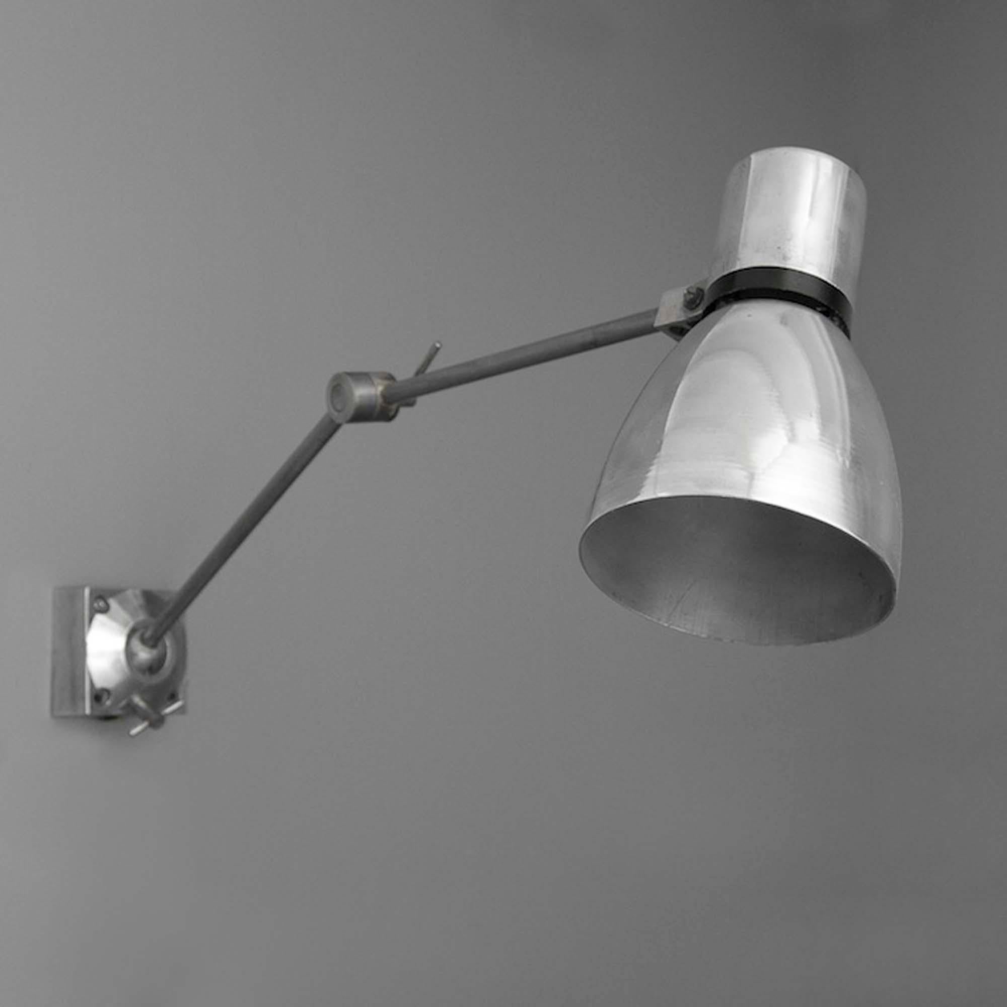 Industriel 1950's Industrial Cantilever Wall Lamp — Mid-Century Factory Salvage en vente