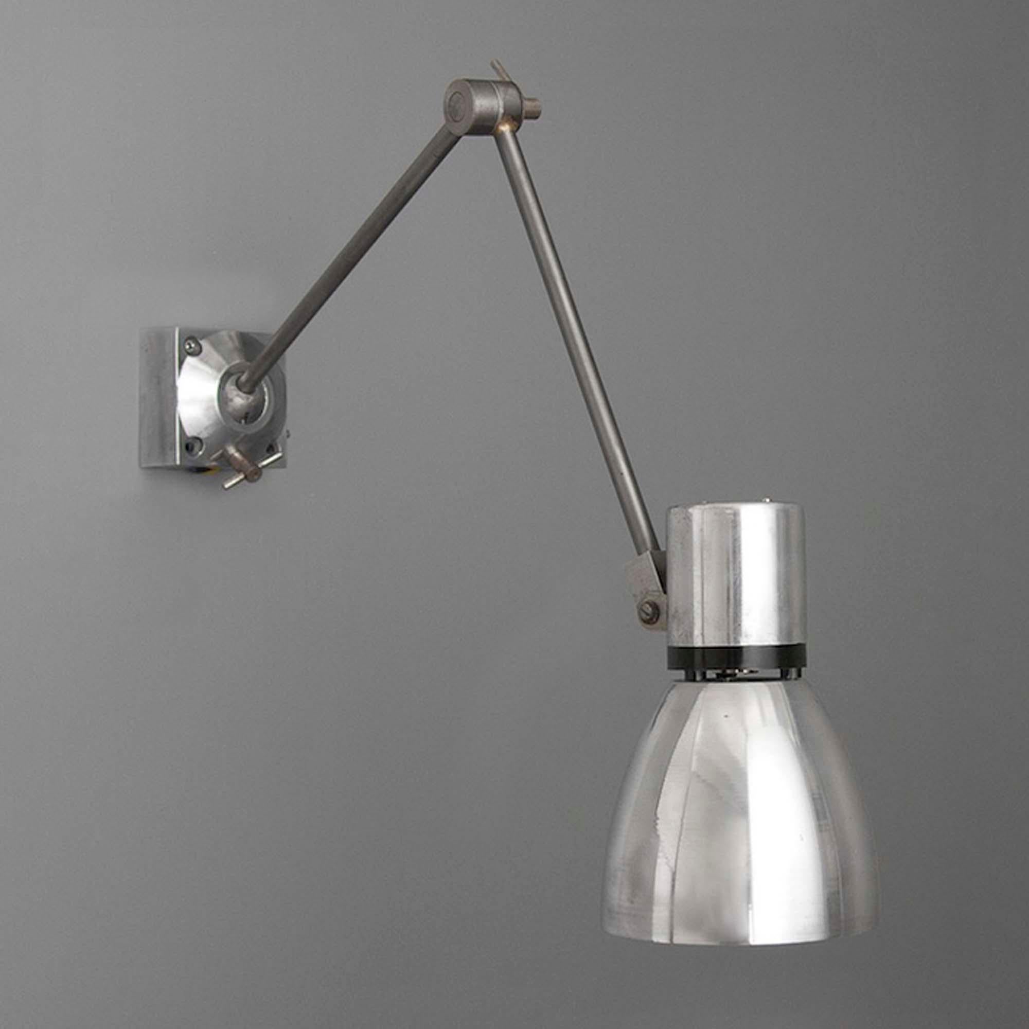 Tchèque 1950's Industrial Cantilever Wall Lamp — Mid-Century Factory Salvage en vente