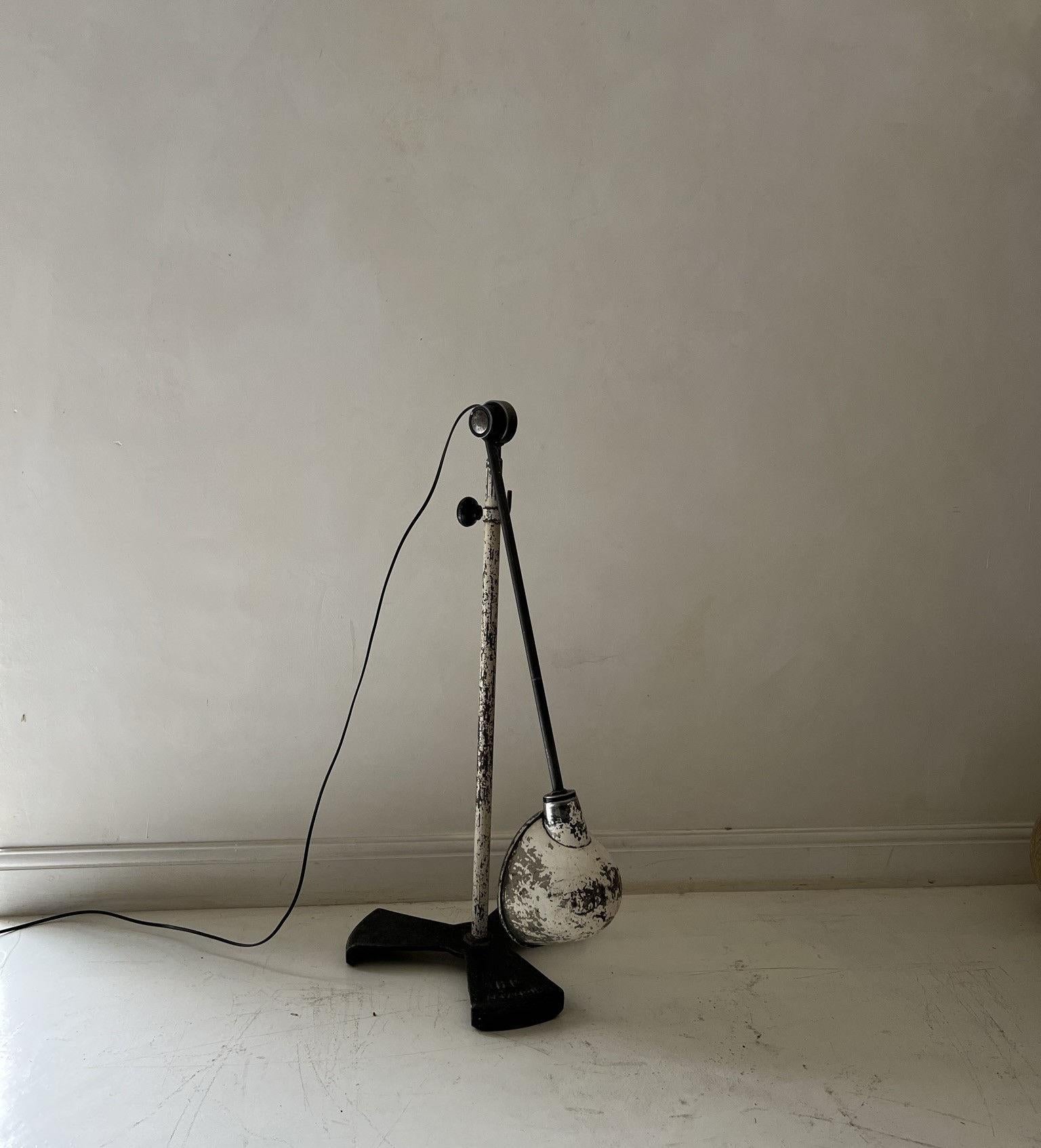 Painted 1950s Industrial Floor Lamp