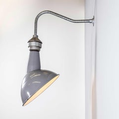 1950's Industrial Grey Benjamin Crysteel Enamelled Parabolic Lamps