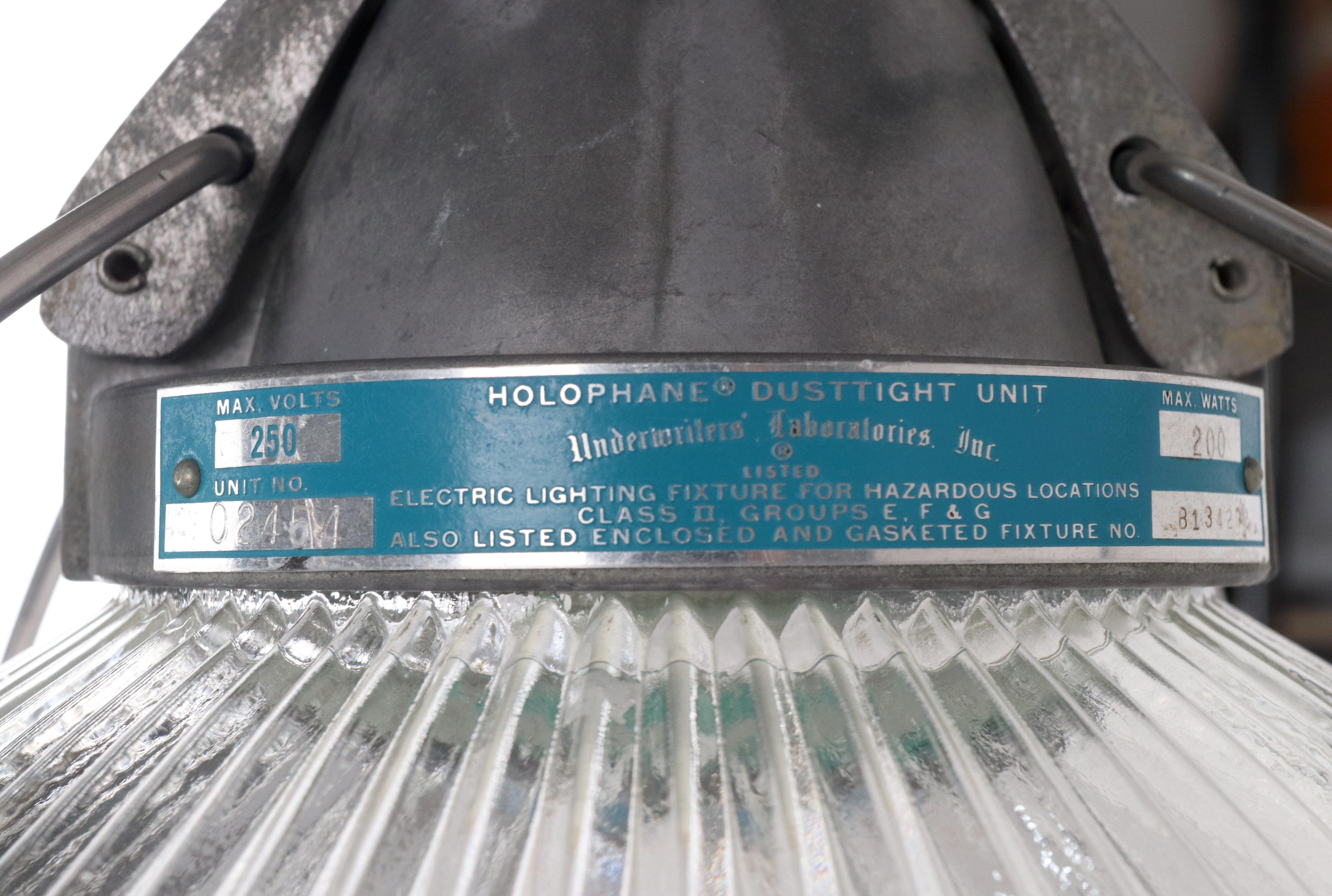 1950s Industrial Holophane Steel Pole Pendant Light Qty Available For Sale 5