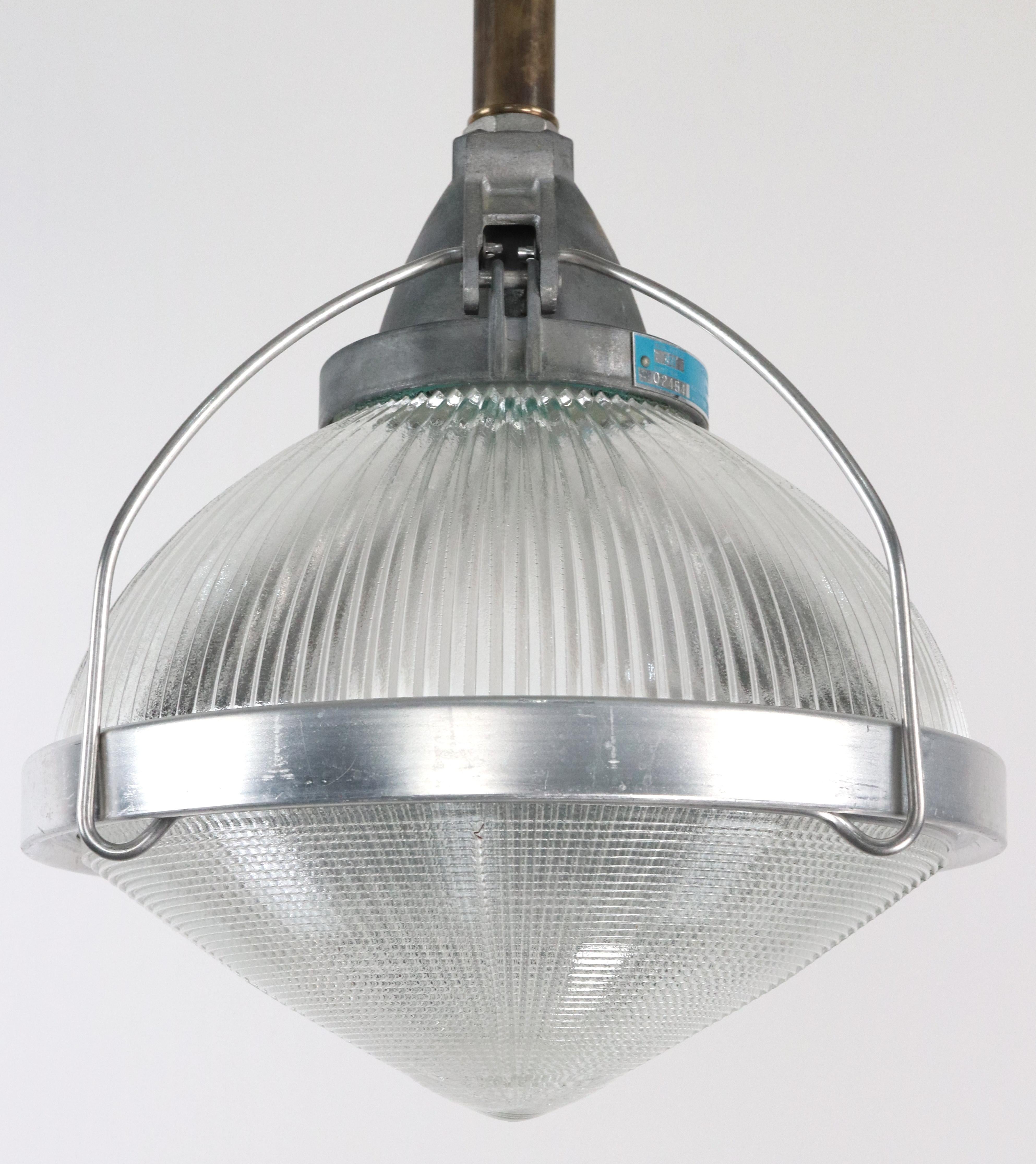 1950s Industrial Holophane Steel Pole Pendant Light Qty Available For Sale 4