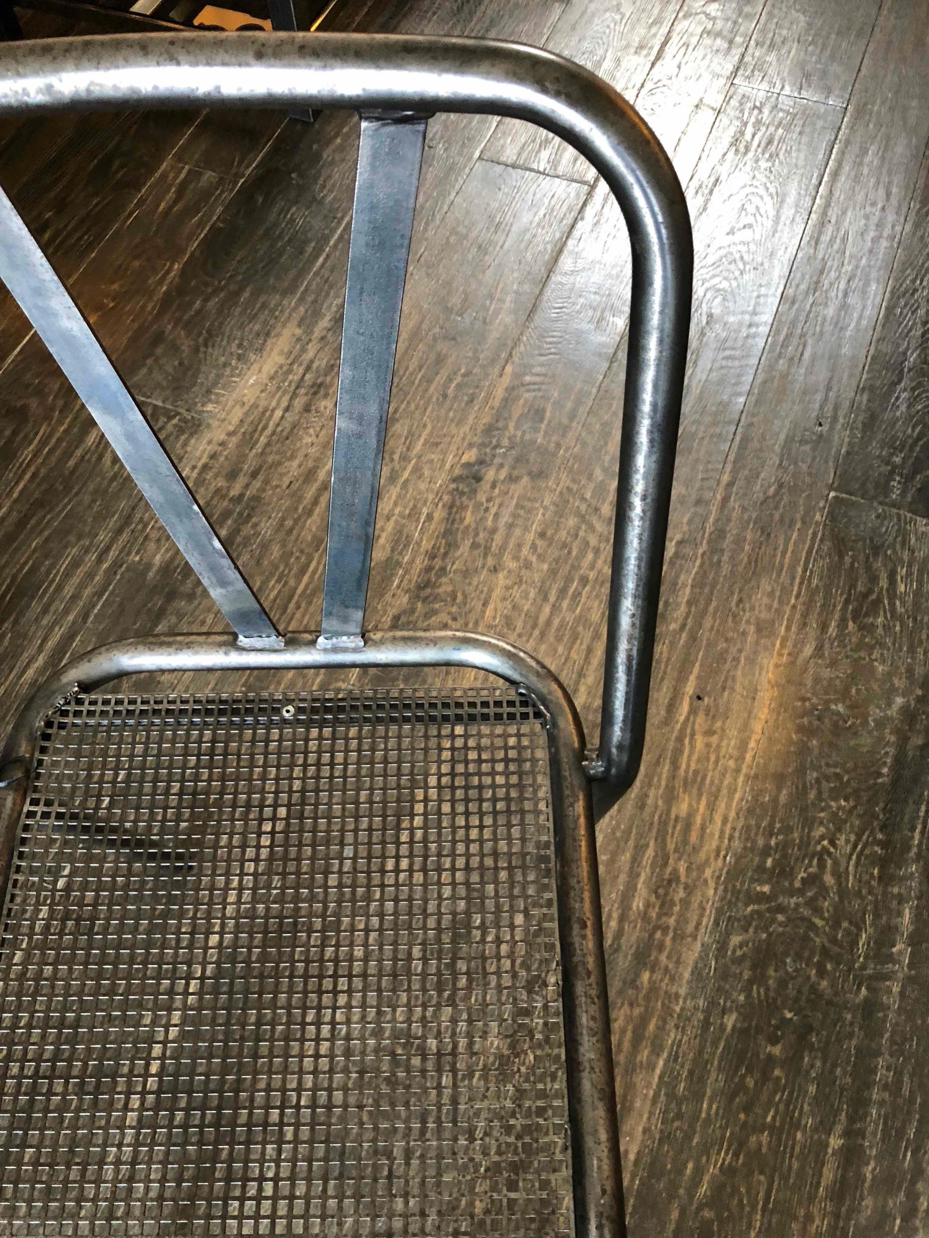 1950s Industrial Metal Dining Chairs Set of Six In Good Condition In Los Angeles, CA