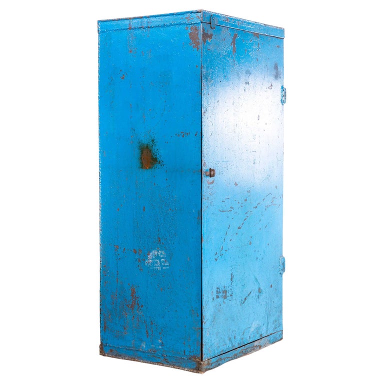 1950's Industrial Metal Storage Cupboard For Sale at 1stDibs