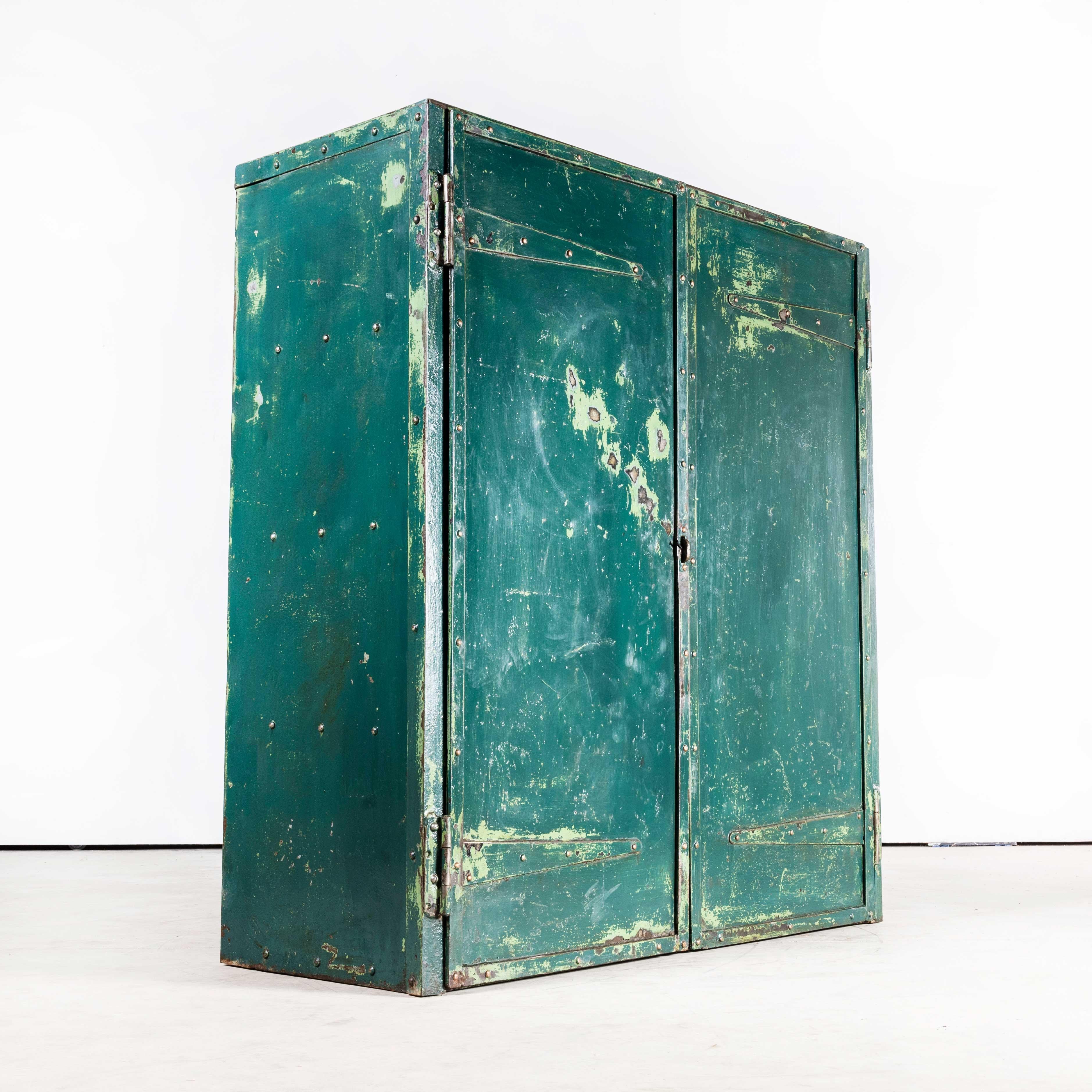 1950’s Industrial Metal Storage Cabinet – With Large Strap Hinges
1950’s Industrial Metal Storage Cabinet – With Large Strap Hinges. Sourced from a steel foundry outside Manchester this well proportioned heavy duty cabinet was used to store the