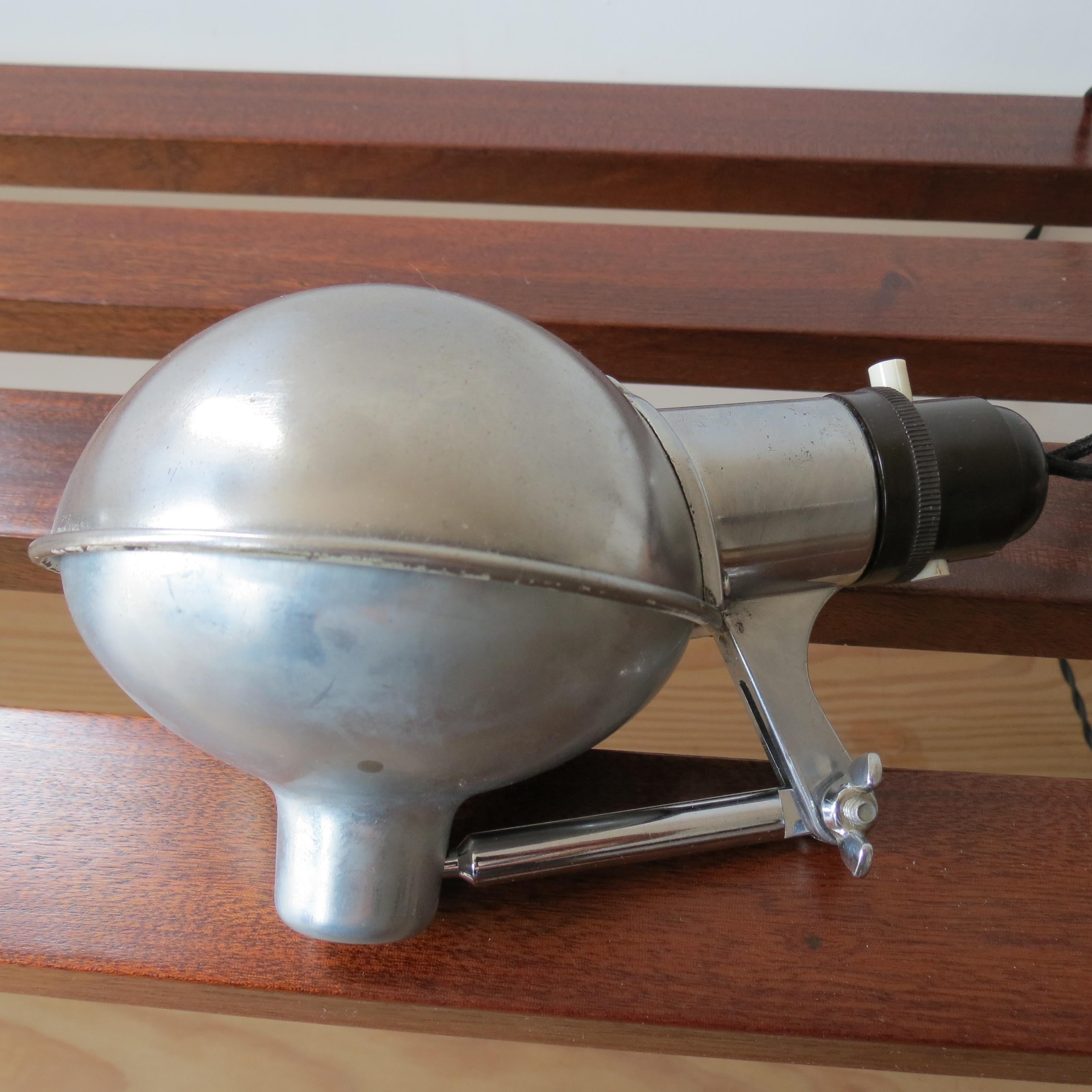 1950s Industrial Metek Metal Travelling Lamp Aluminium Folding Adjustable Lamp B 7