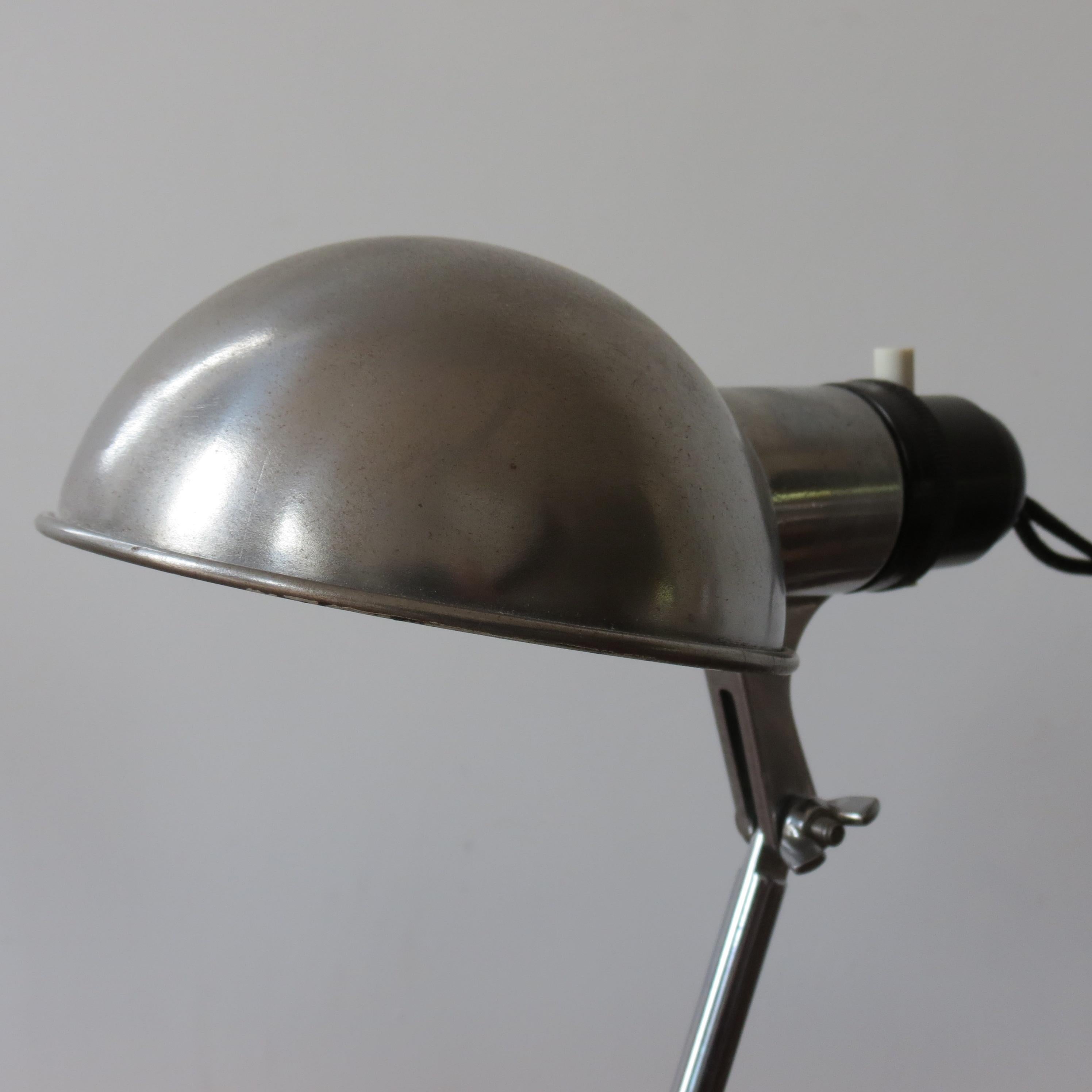 1950s Industrial Metek Metal Travelling Lamp Aluminium Folding Adjustable Lamp B 2