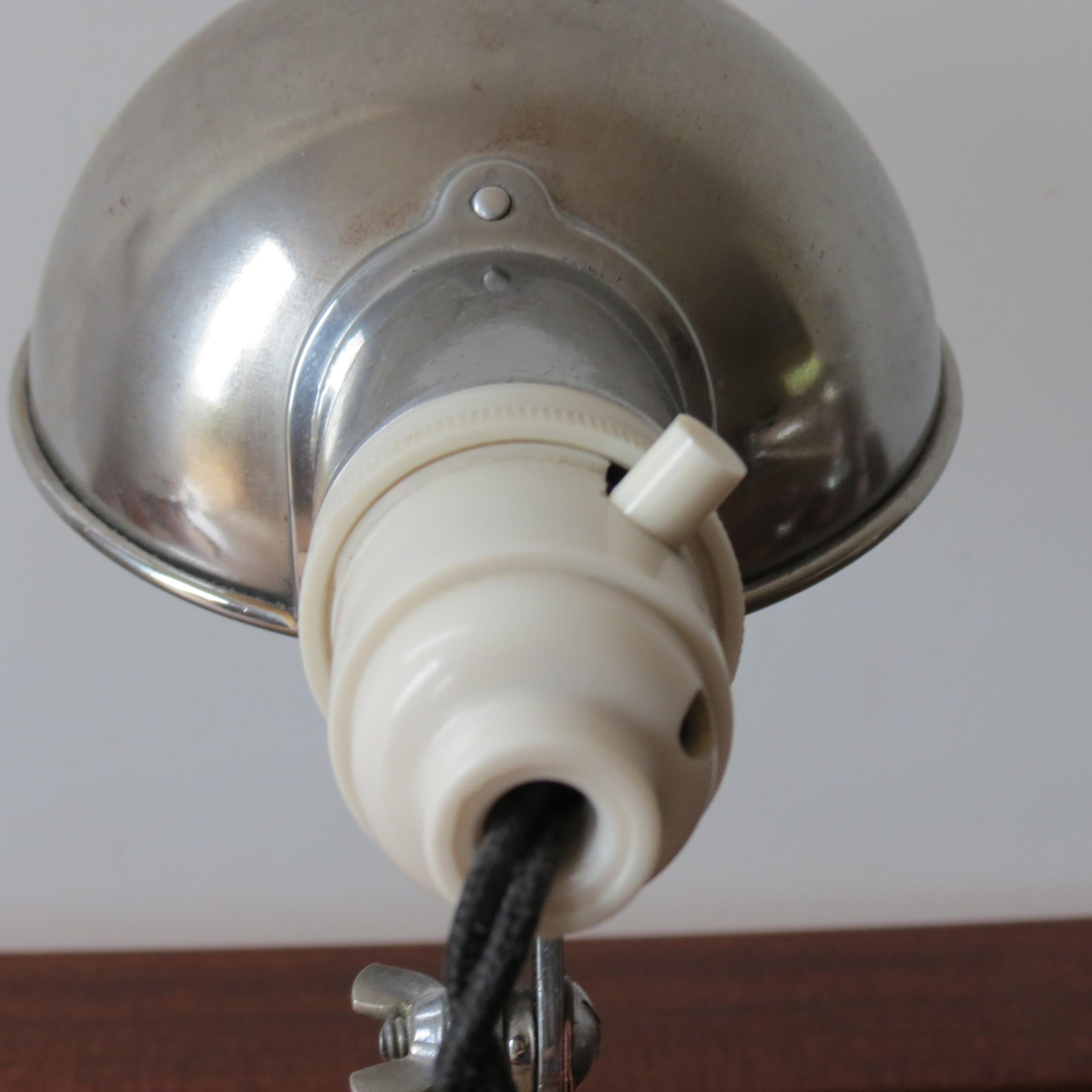 1950s Industrial Metek Metal Travelling Lamp Aluminium Folding Adjustable Lamp W 4