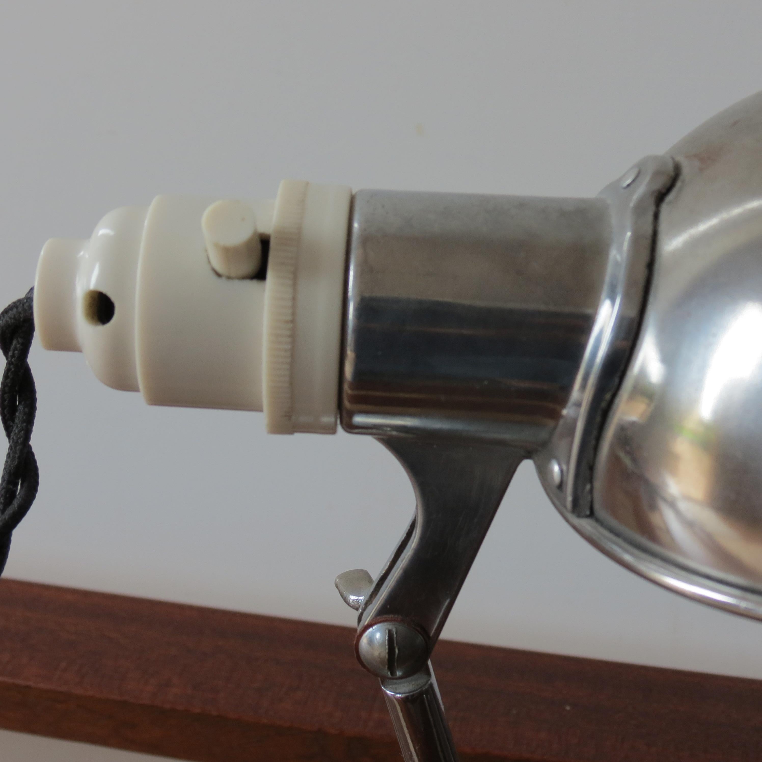 1950s Industrial Metek Metal Travelling Lamp Aluminium Folding Adjustable Lamp W 6