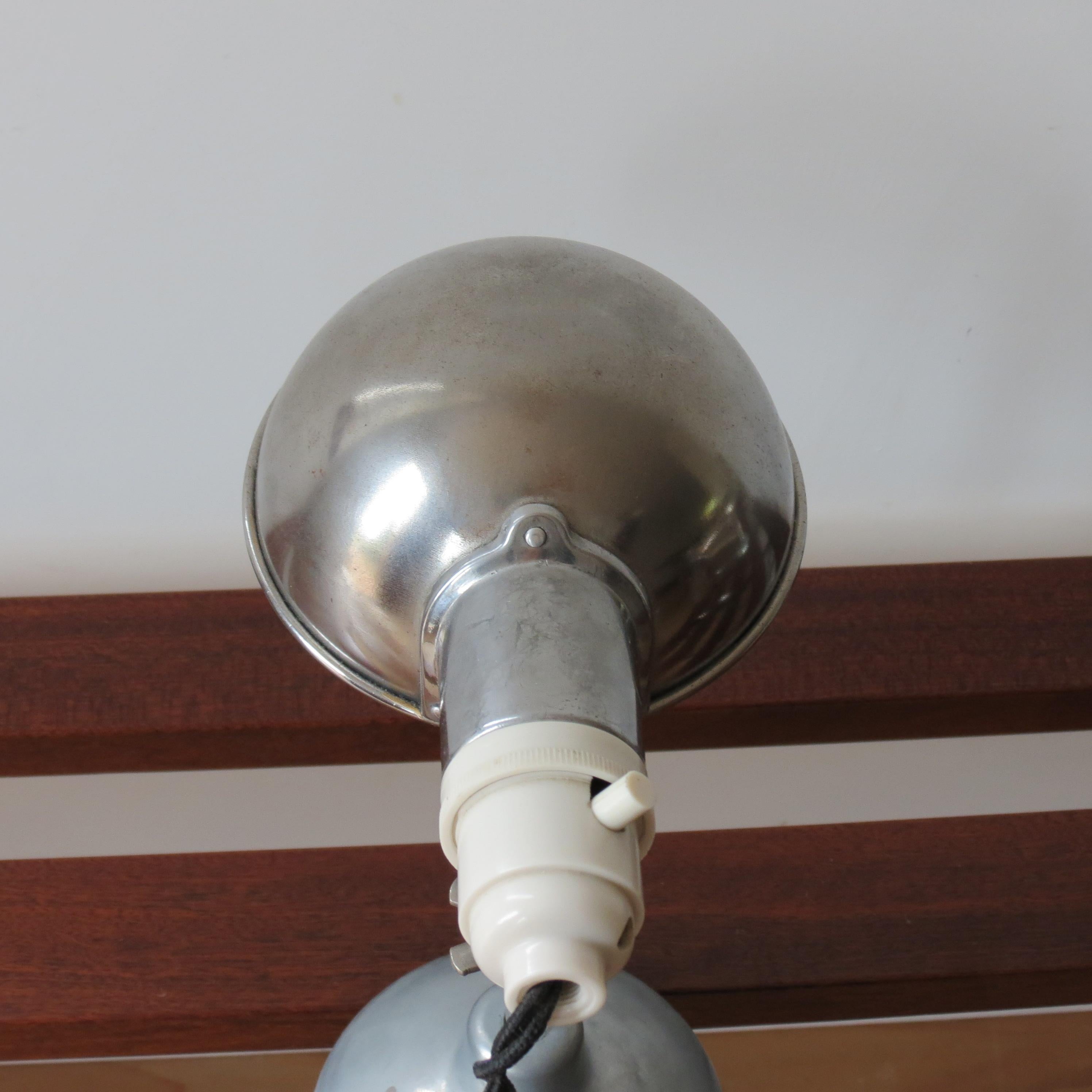 1950s Industrial Metek Metal Travelling Lamp Aluminium Folding Adjustable Lamp W 7