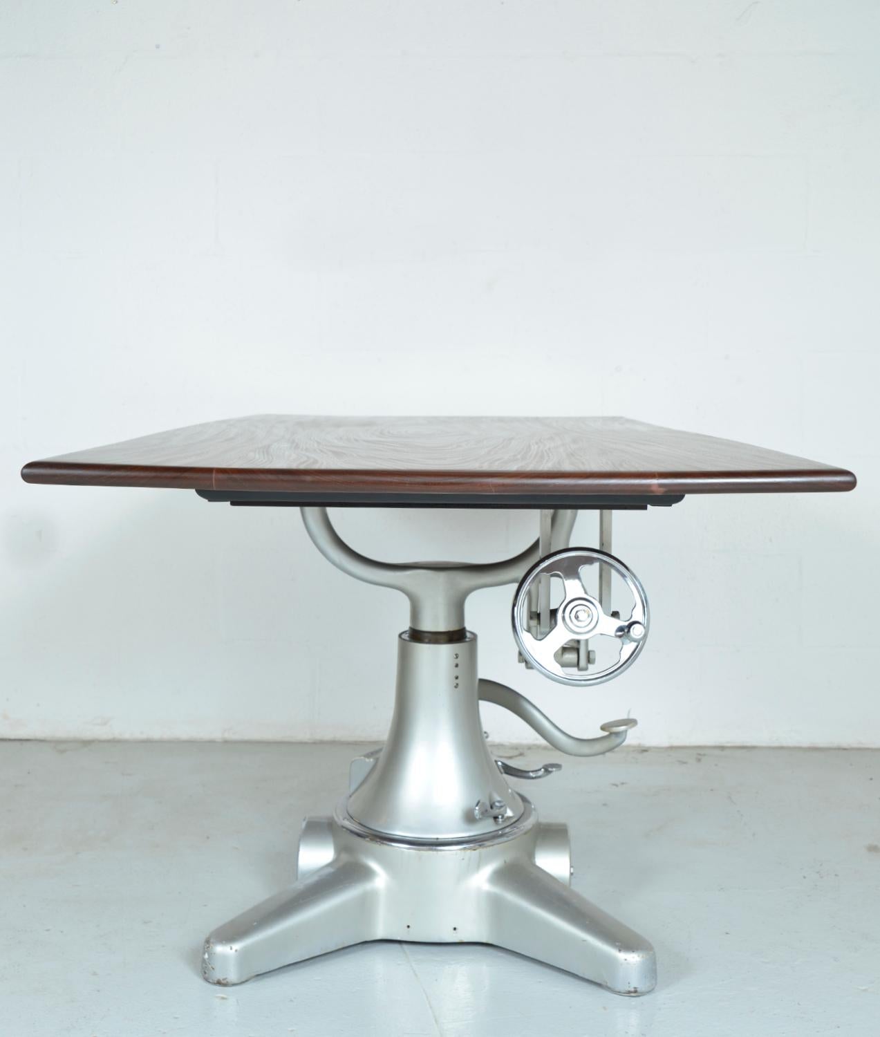 1950s Industrial Cast Iron Teak Operating Surgical Dining Table by Thackray, UK 10