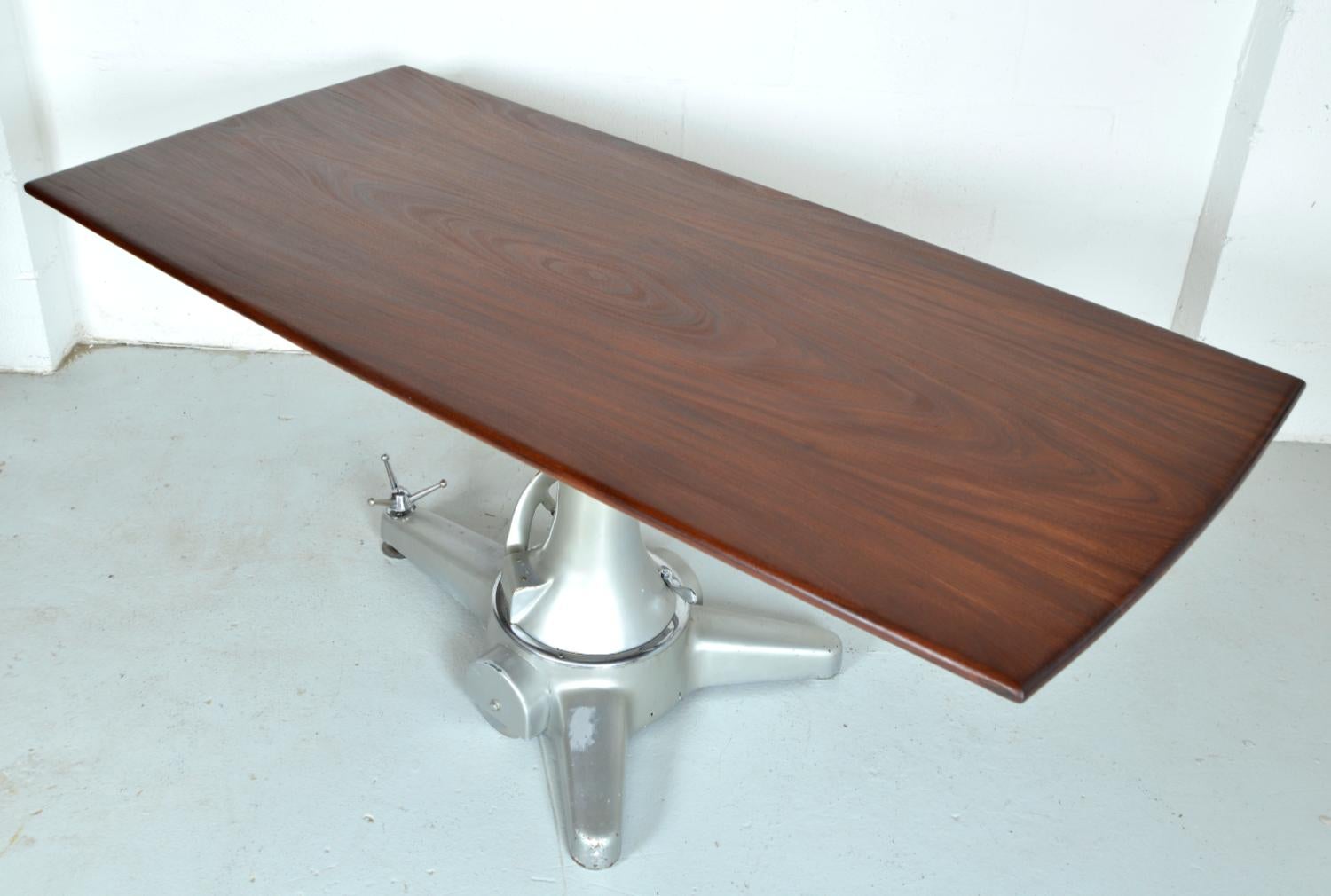 1950s Industrial Cast Iron Teak Operating Surgical Dining Table by Thackray, UK 3
