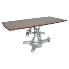 Used 1950s Industrial Cast Iron Teak Operating Surgical Dining Table by Thackray, UK