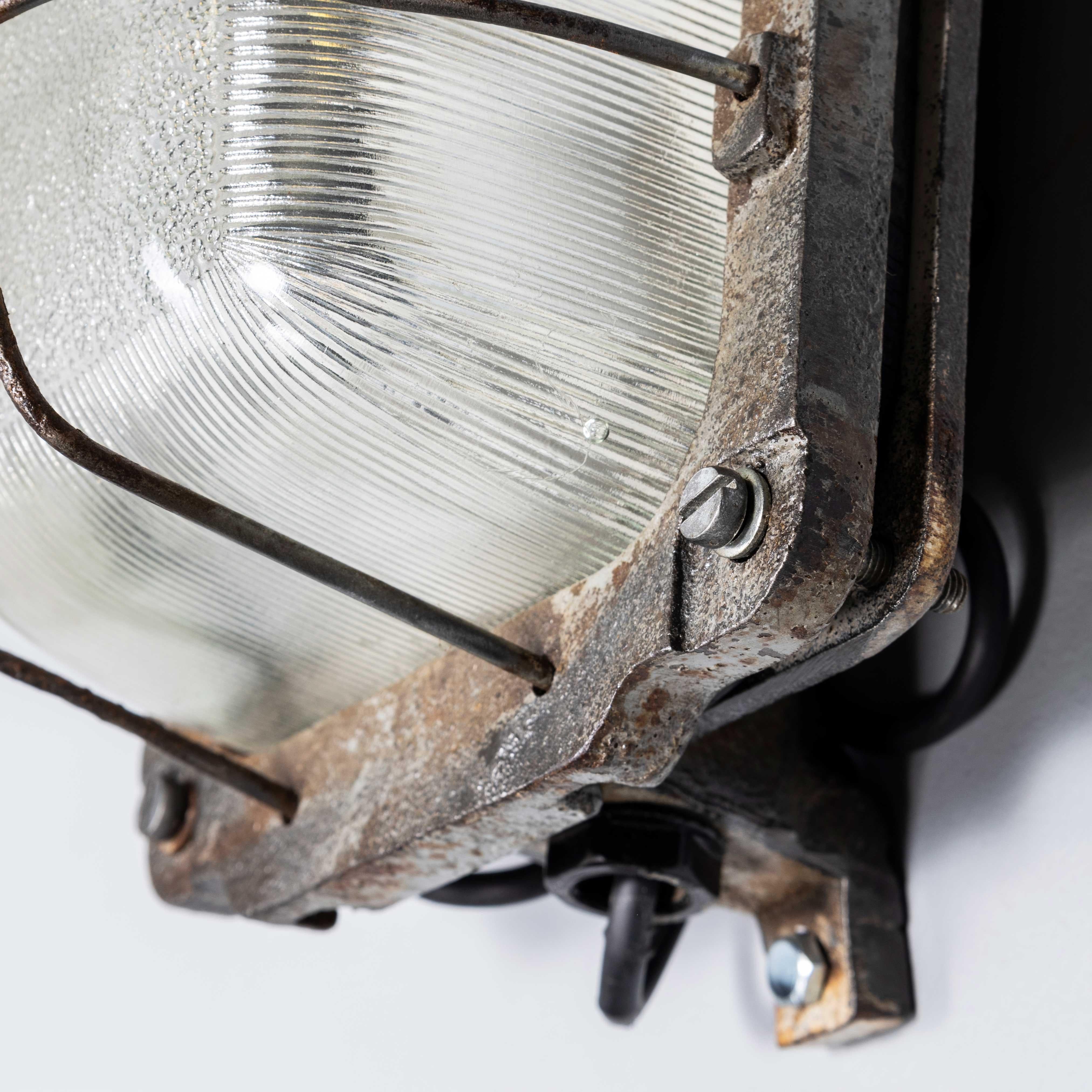 1950's Industrial Steel Bulkhead Lamps - Pair 8