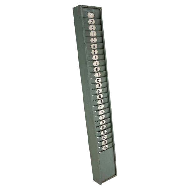 1950's Industrial Time Card Rack, Czechoslovakia For Sale at 1stDibs
