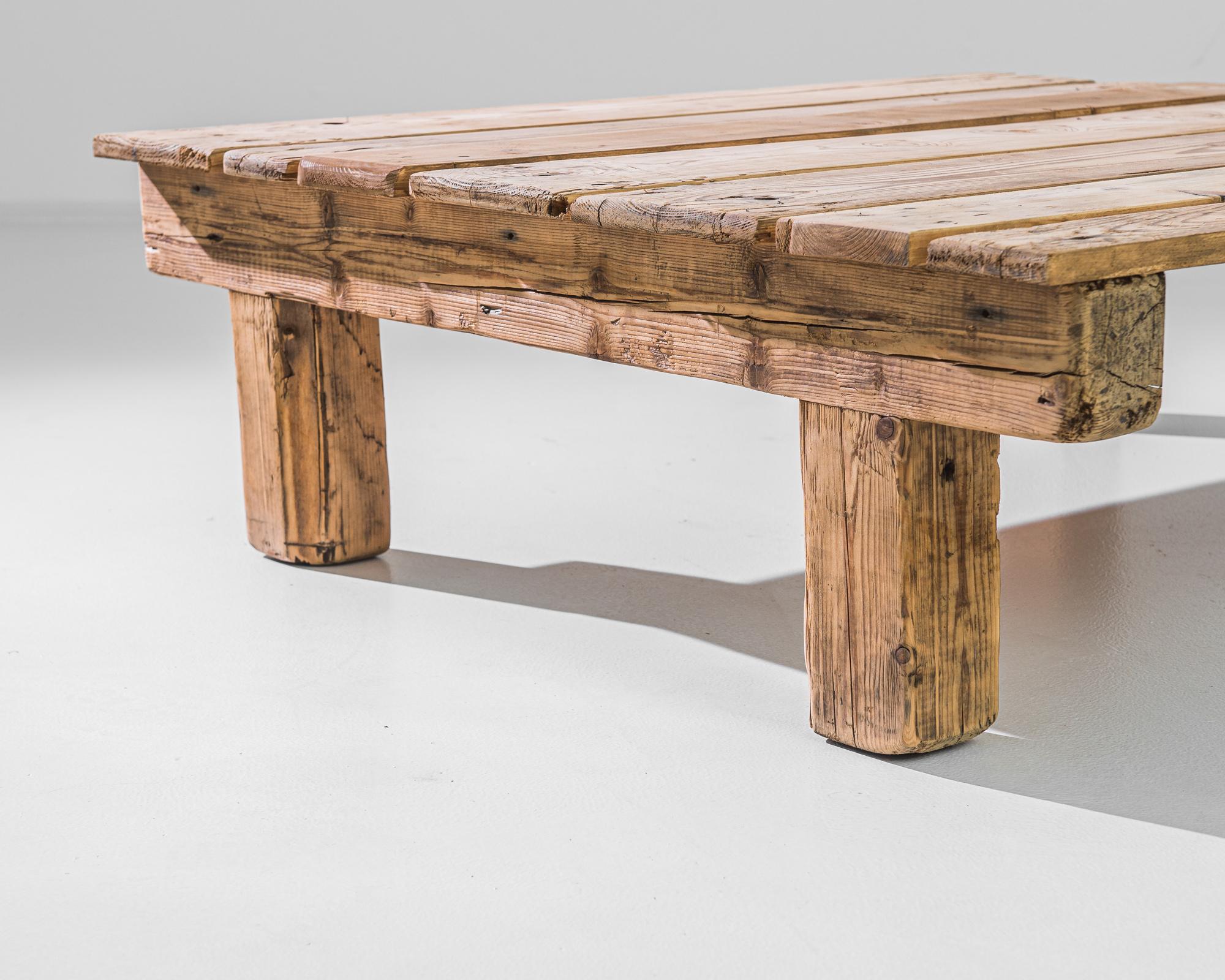 Mid-20th Century 1950s Industrial Wooden Coffee Table