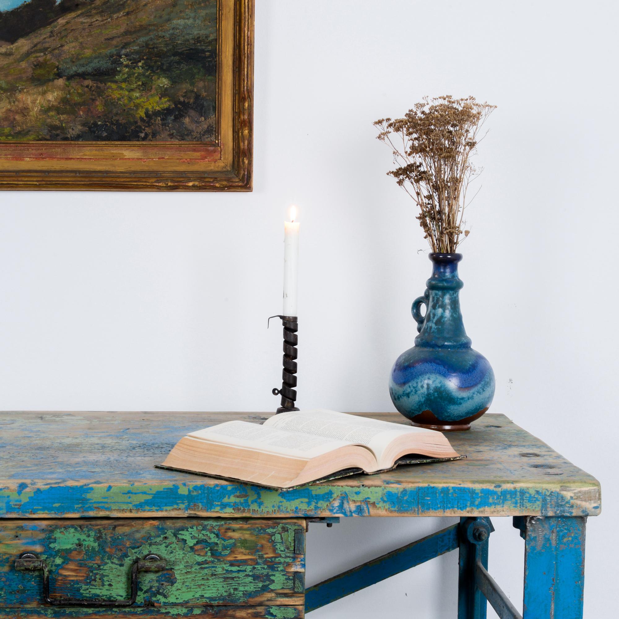 1950s Industrial Wooden Worktable 1