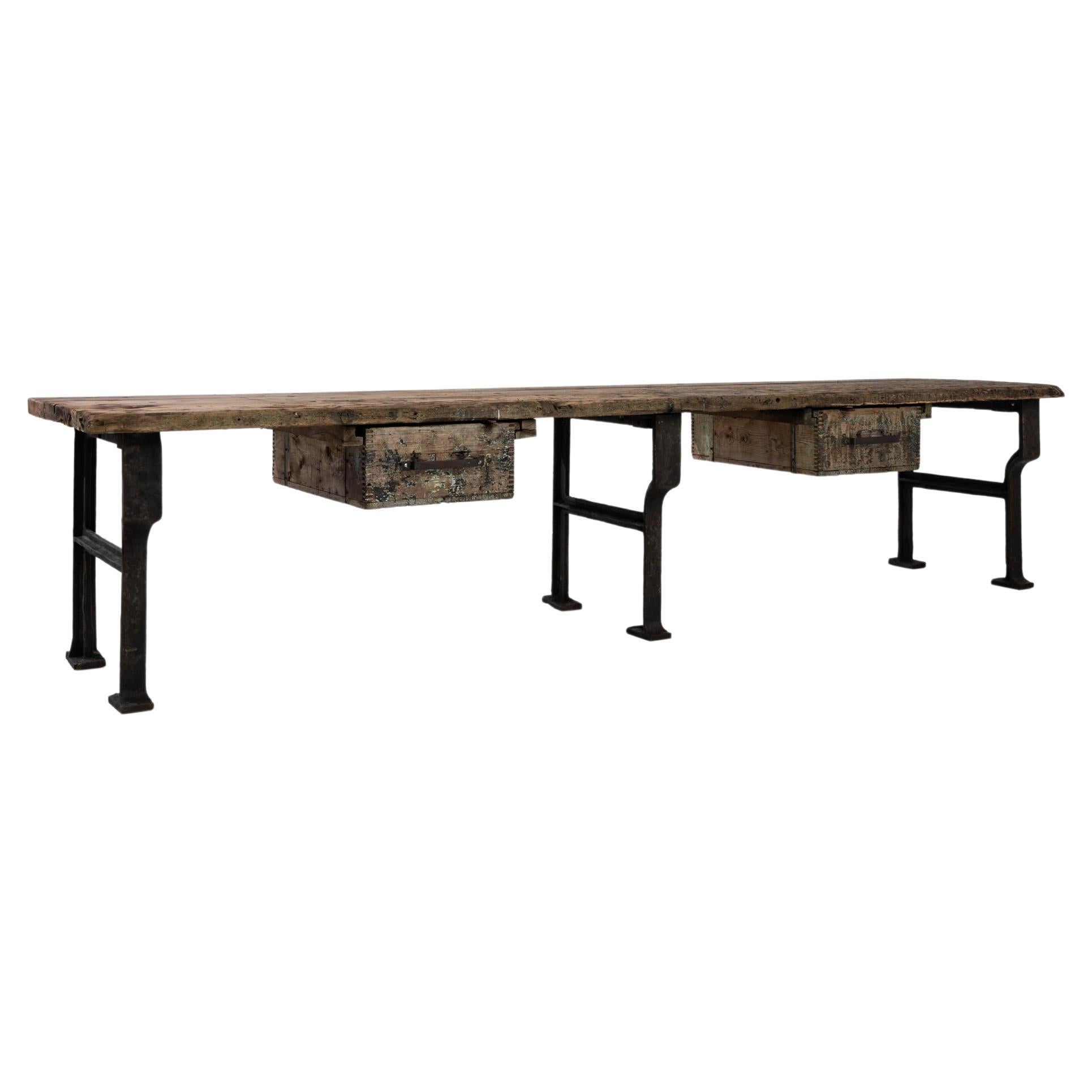 1950s Industrial Work Table from Czechia For Sale