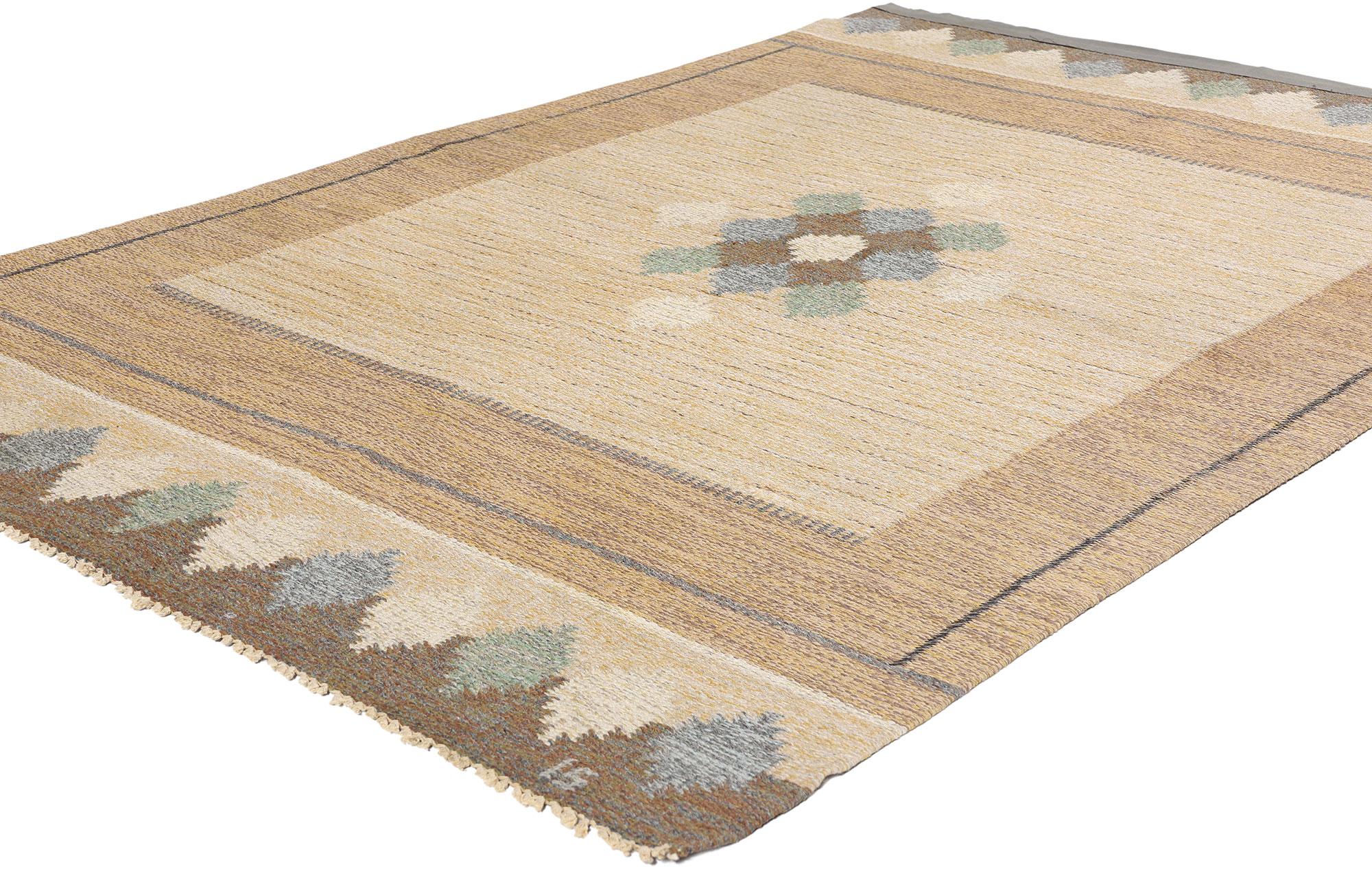 Revival 1950's Ingegerd Silow Swedish Scandinavian Röllakan with Traditional Style For Sale