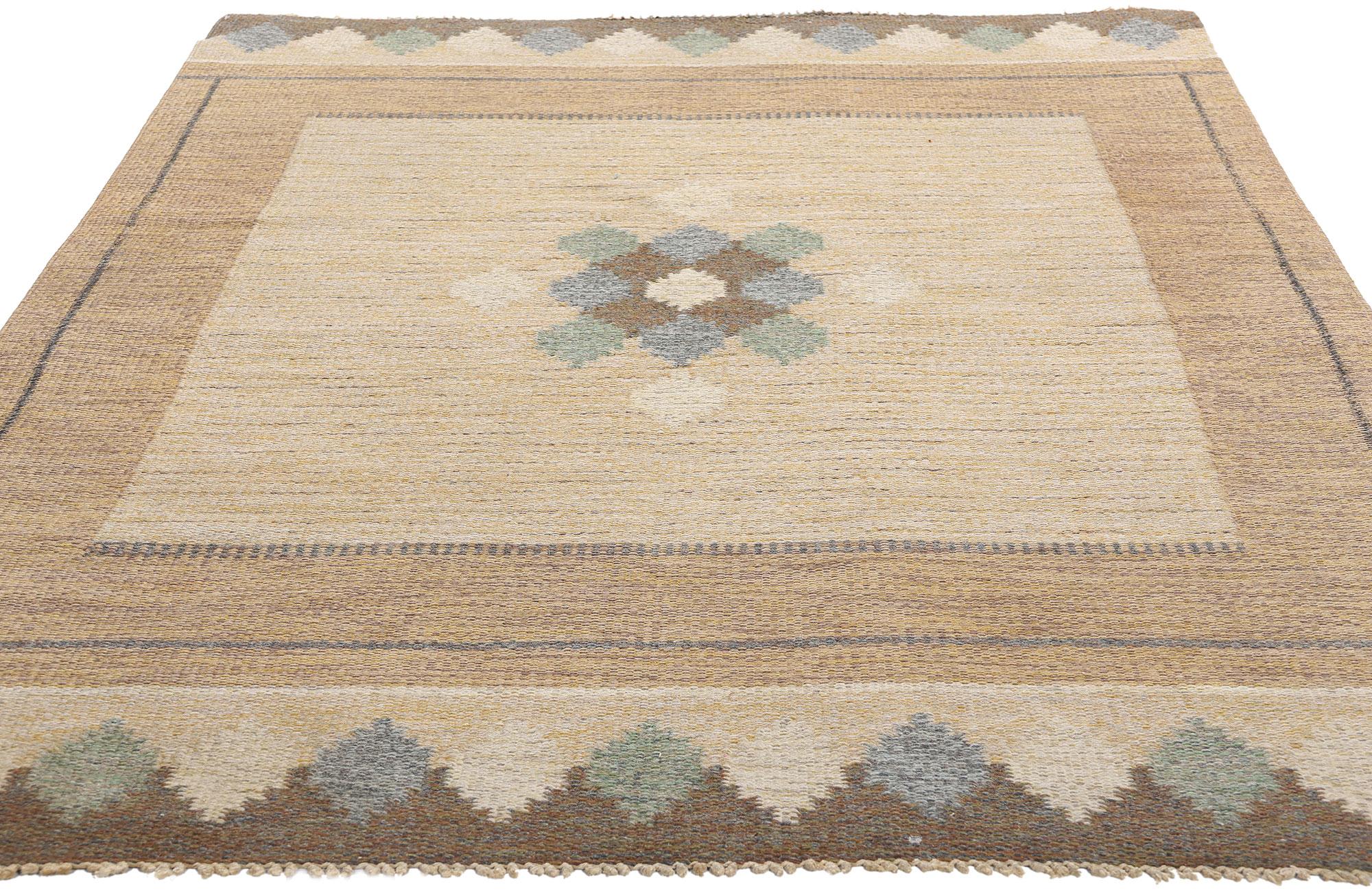 Hand-Woven 1950's Ingegerd Silow Swedish Scandinavian Röllakan with Traditional Style For Sale