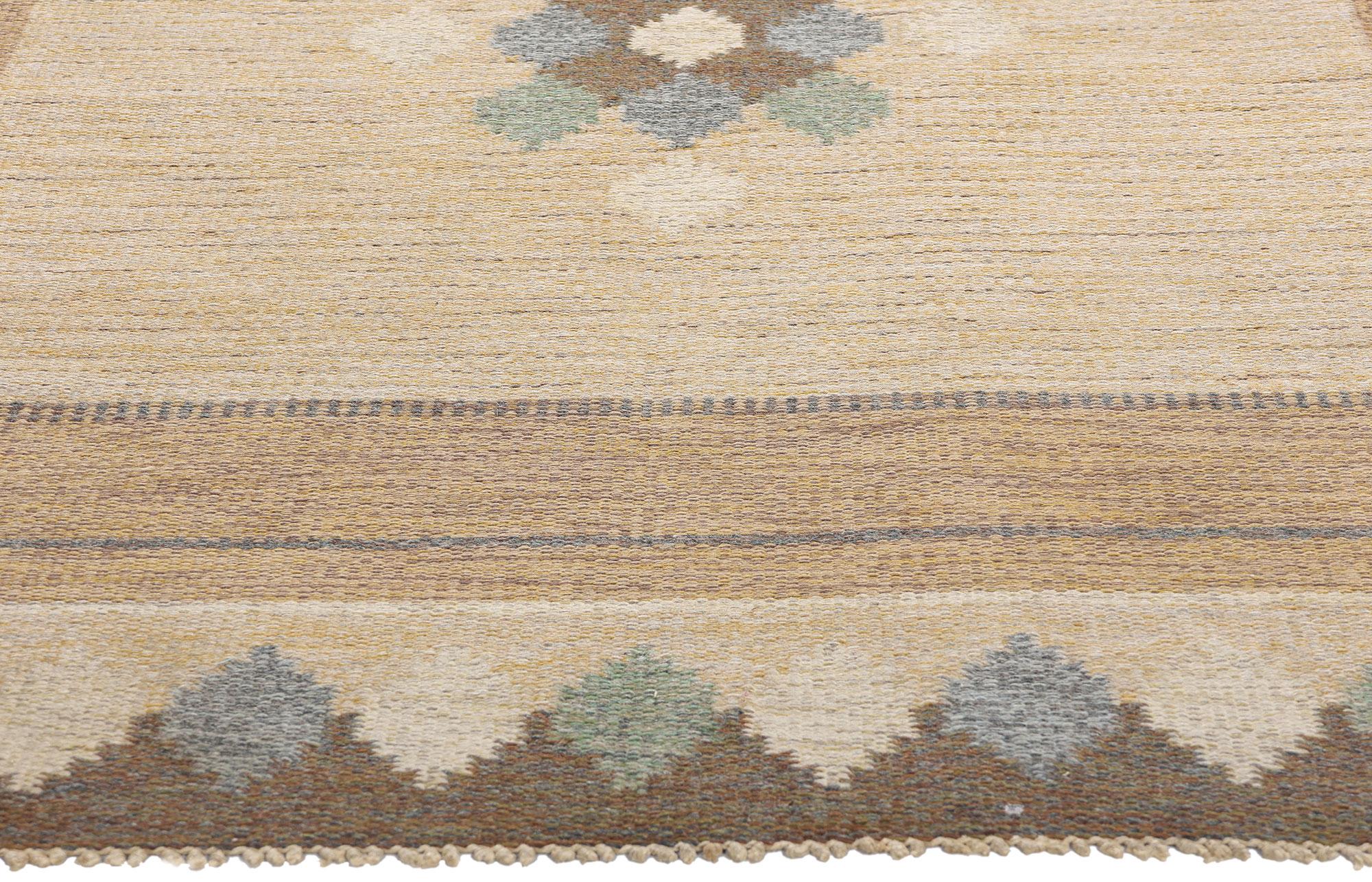 Wool 1950's Ingegerd Silow Swedish Scandinavian Röllakan with Traditional Style For Sale