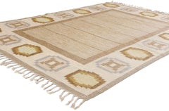 1950's Ingegerd Silow Swedish Scandinavian Röllakan Rug, 05'05 x 07'09
