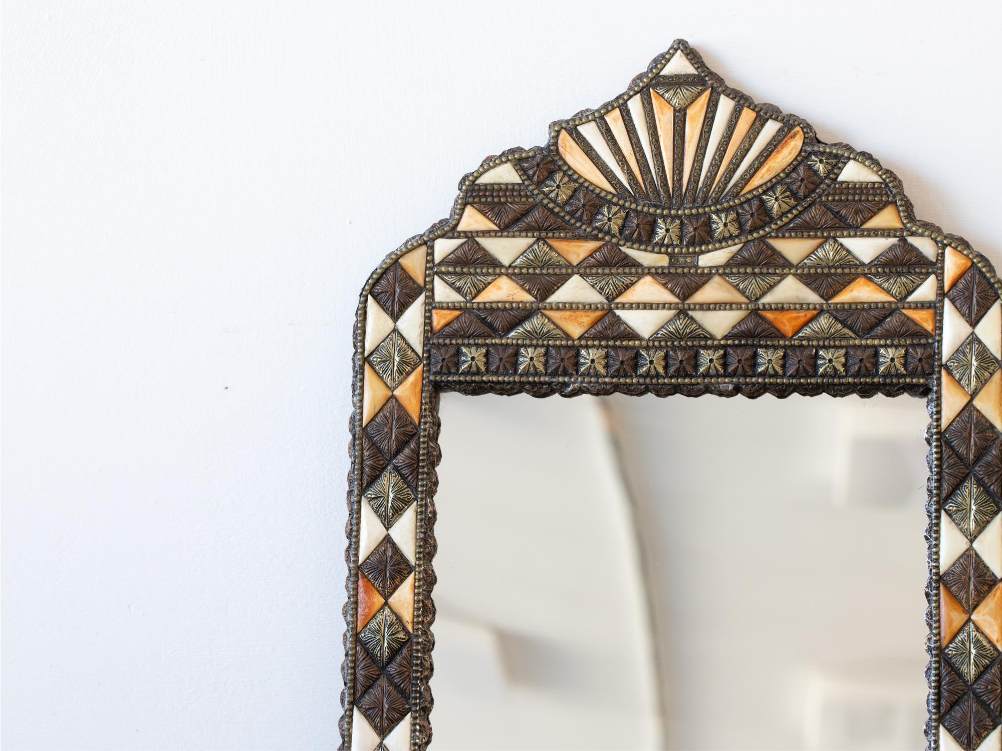 Moorish 1950s Inlaid Moroccan Mirror