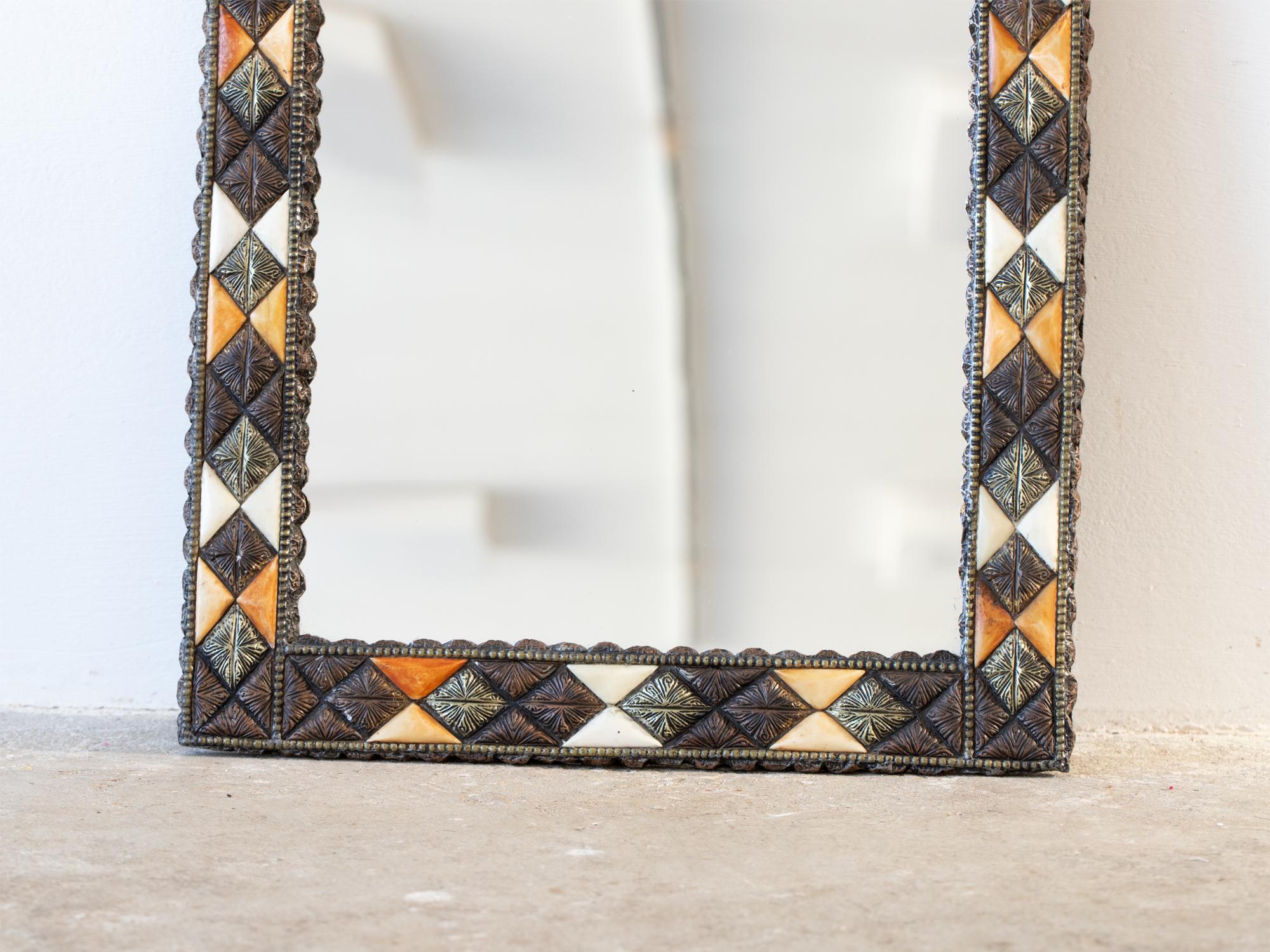 Inlay 1950s Inlaid Moroccan Mirror