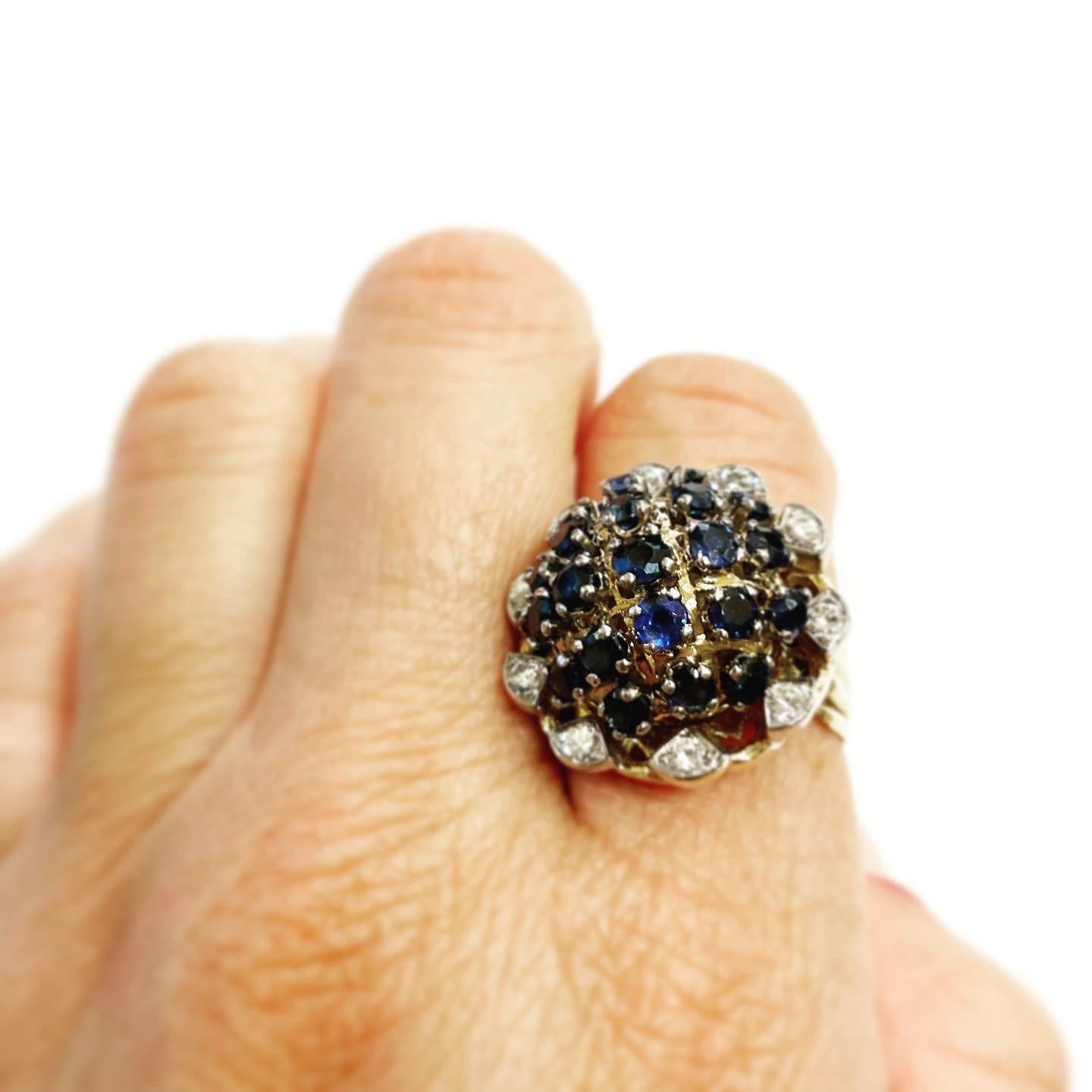 1950s Interchangeable 18kt Gold, Diamond, Pearls, Ruby, Sapphire Fashion Ring 7