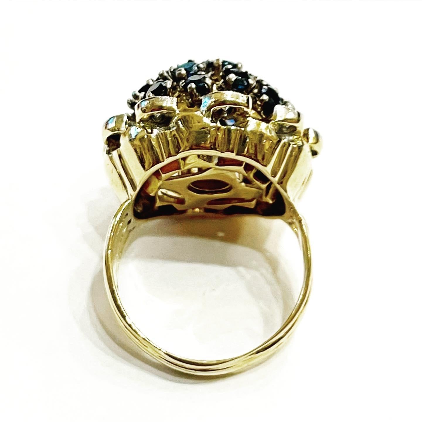 Women's or Men's 1950s Interchangeable 18kt Gold, Diamond, Pearls, Ruby, Sapphire Fashion Ring