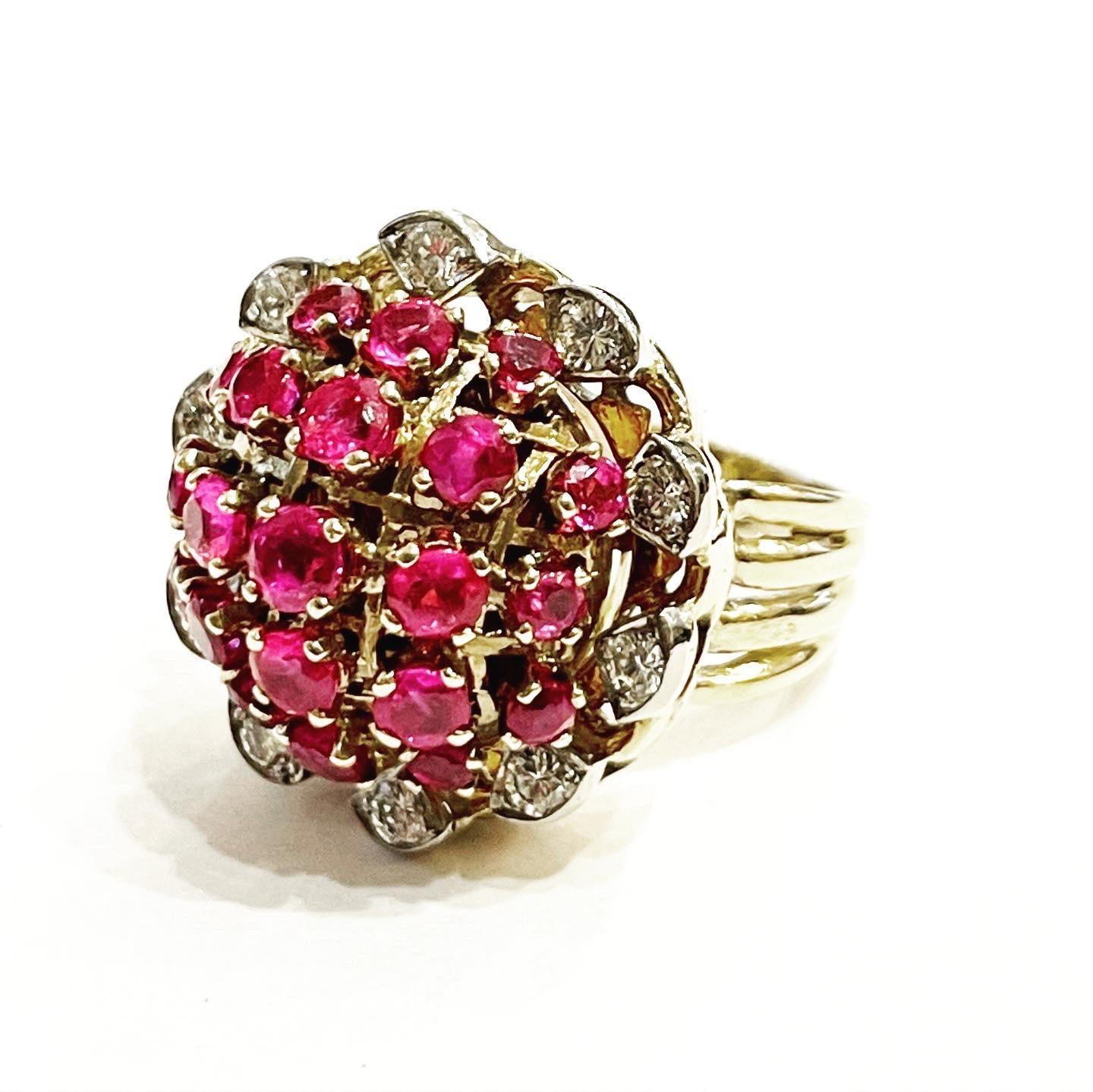 1950s Interchangeable 18kt Gold, Diamond, Pearls, Ruby, Sapphire Fashion Ring 1