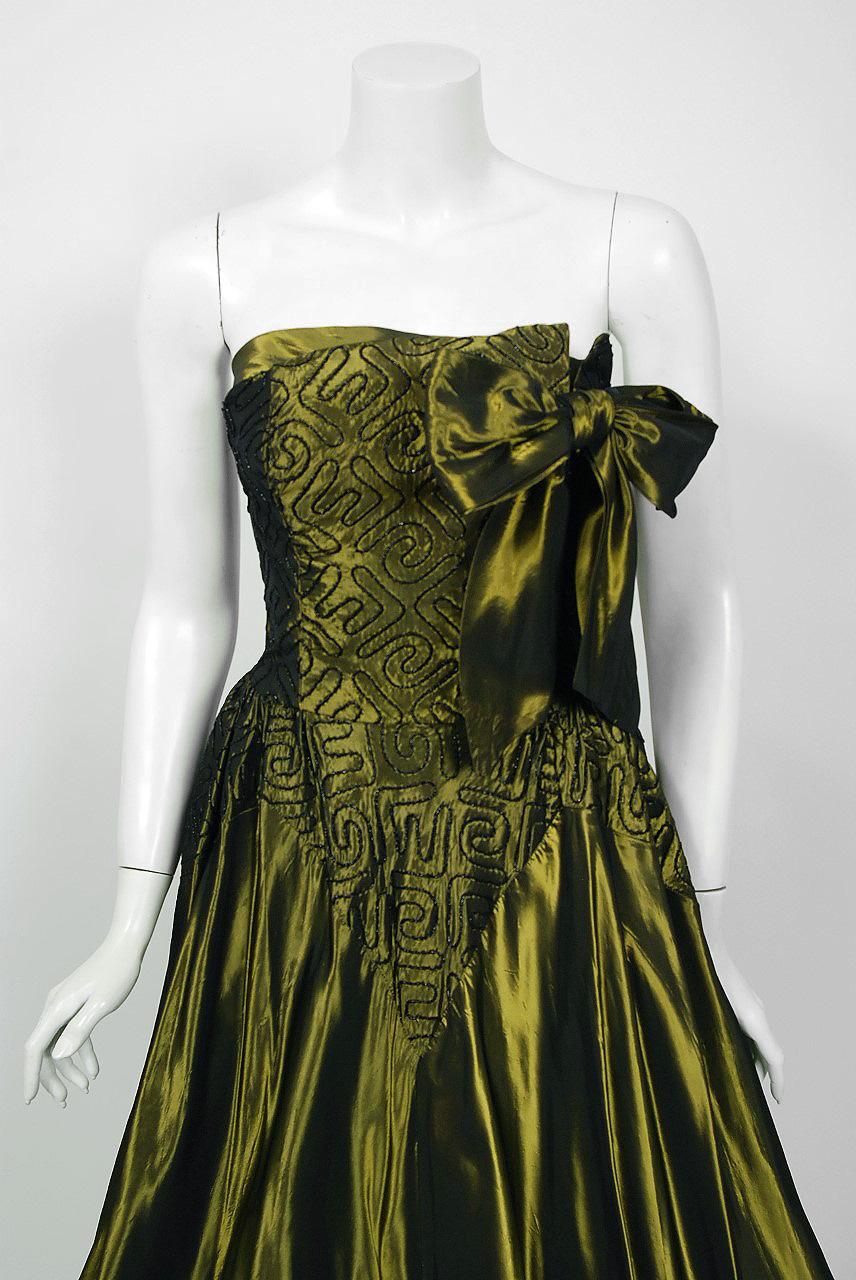 gold taffeta dress