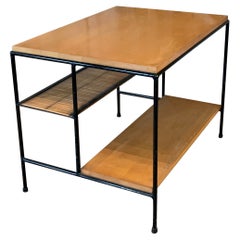 1950's Iron and Birch Table or Nightstand by Paul McCobb