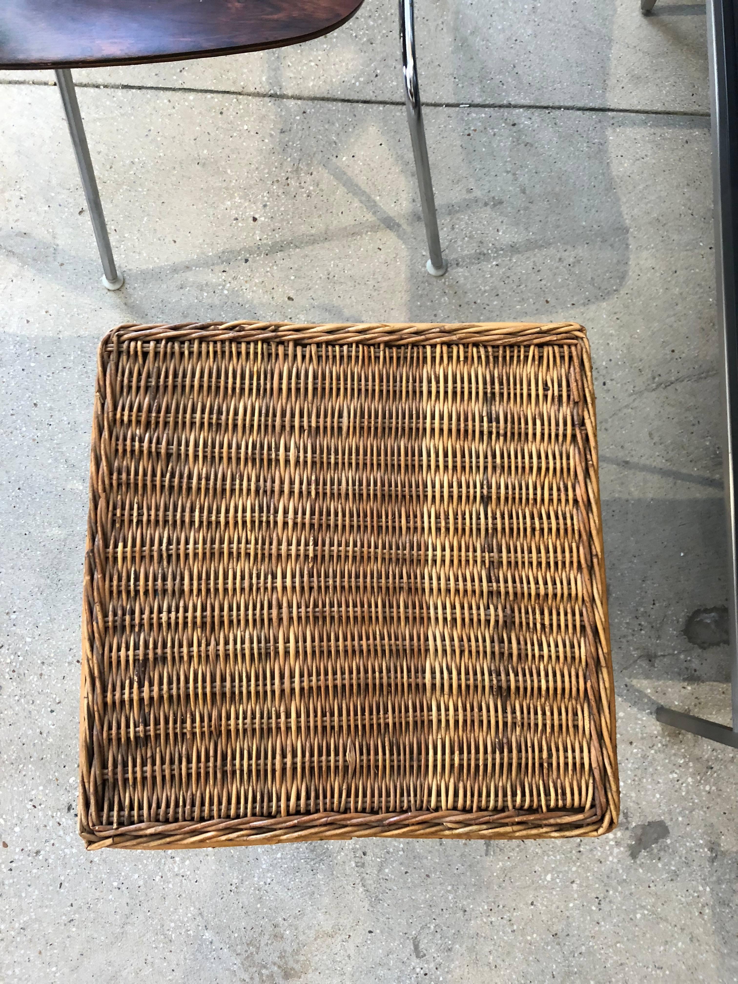 1950s Iron and Cane Stool In Good Condition In New York, NY