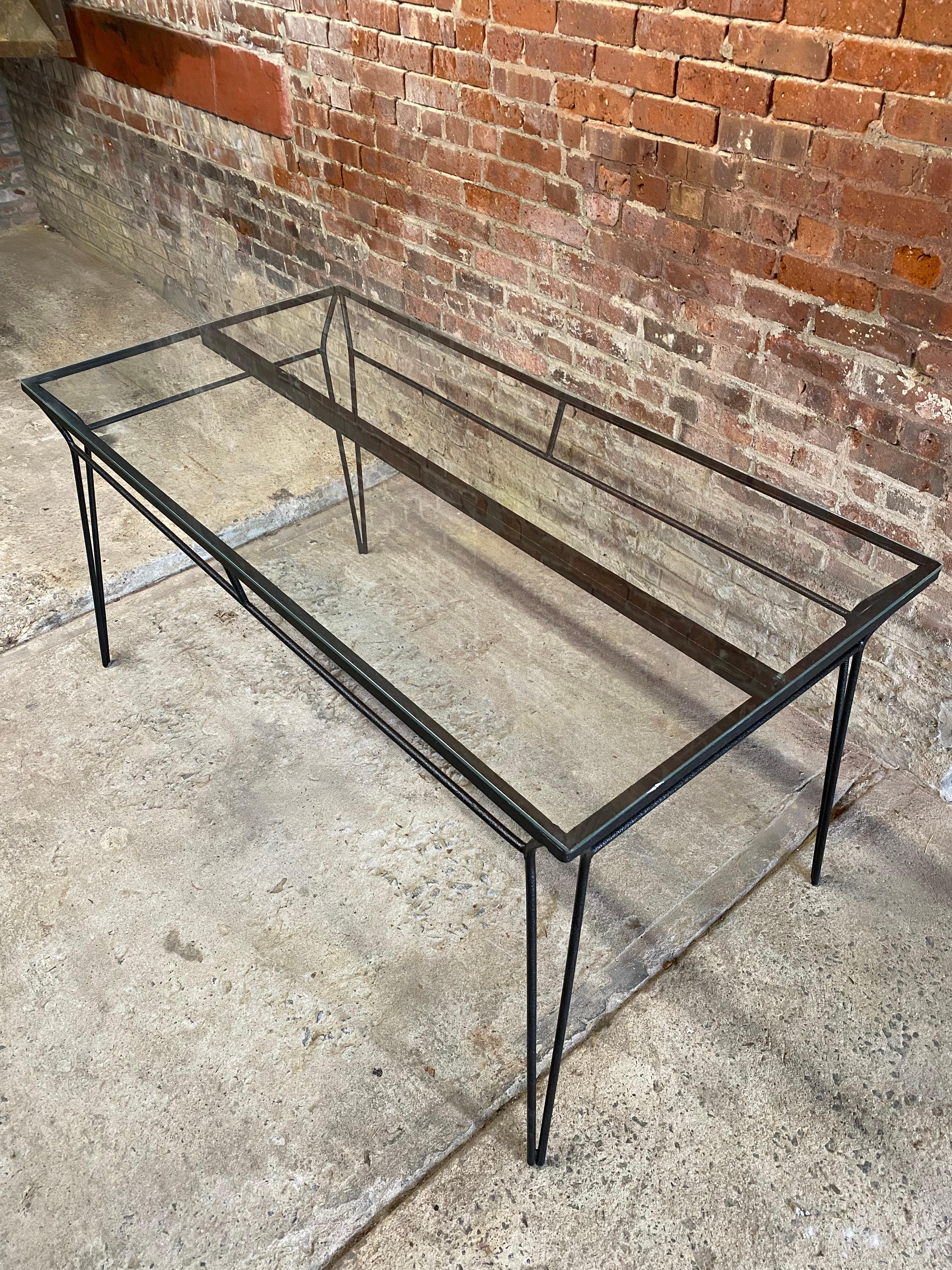 Mid-20th Century 1950s Iron and Glass Dining Table For Sale
