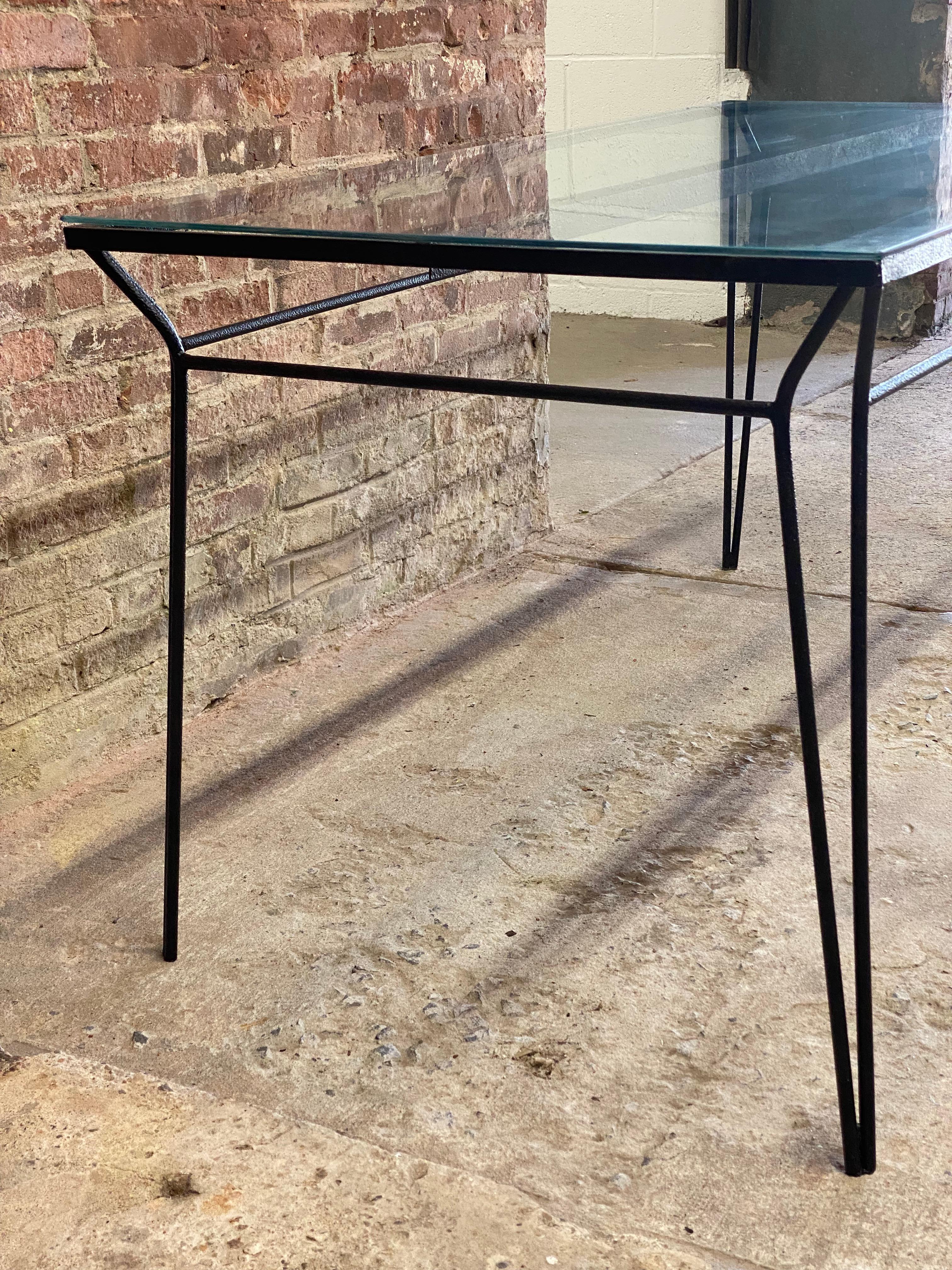 1950s Iron and Glass Dining Table For Sale 2