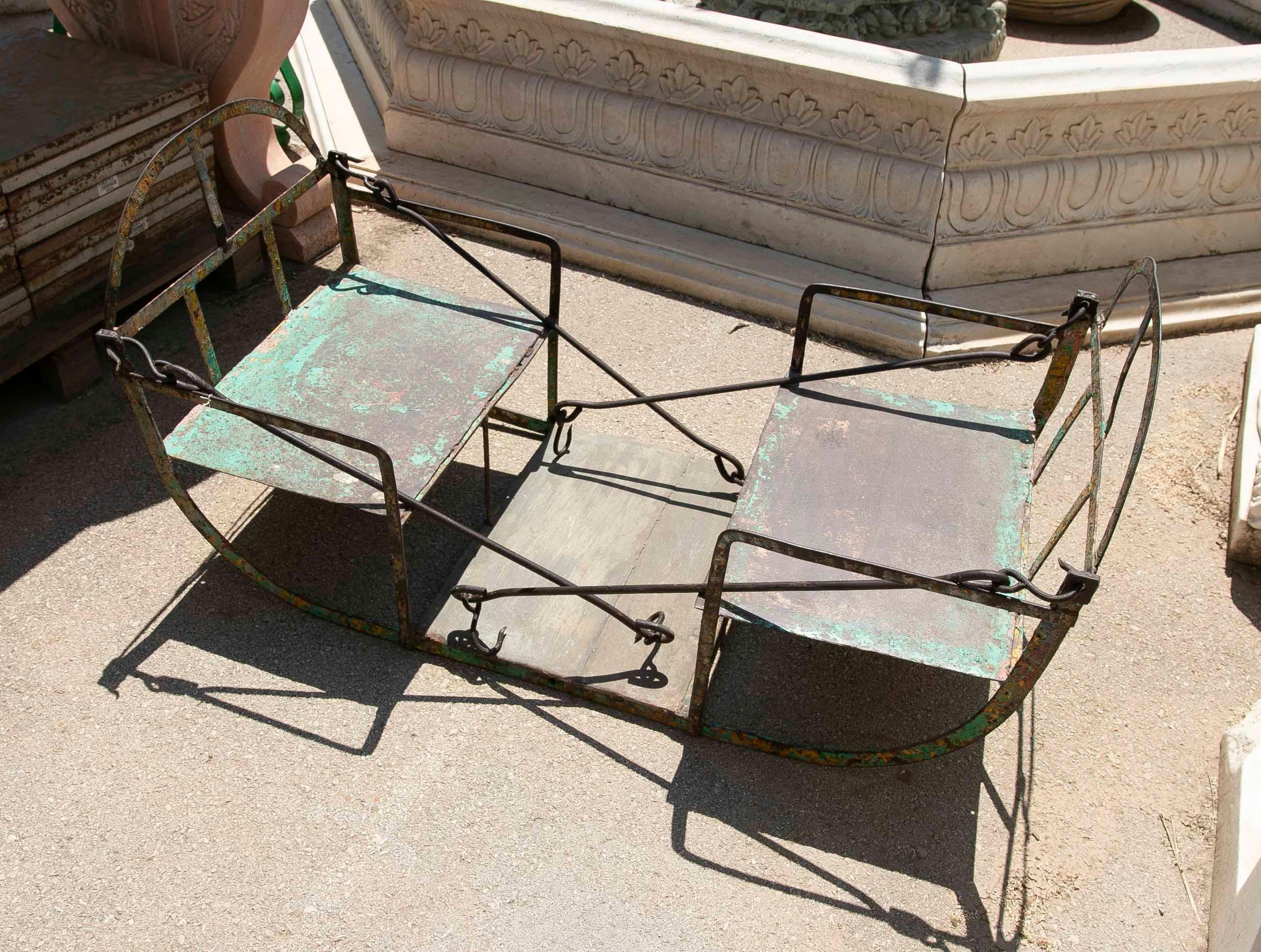 1950s Iron Ferris wheel seats with Facing Seats For Sale 8