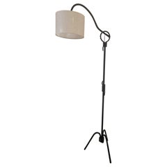 1950s Iron Floor Lamp, France Mid-Century