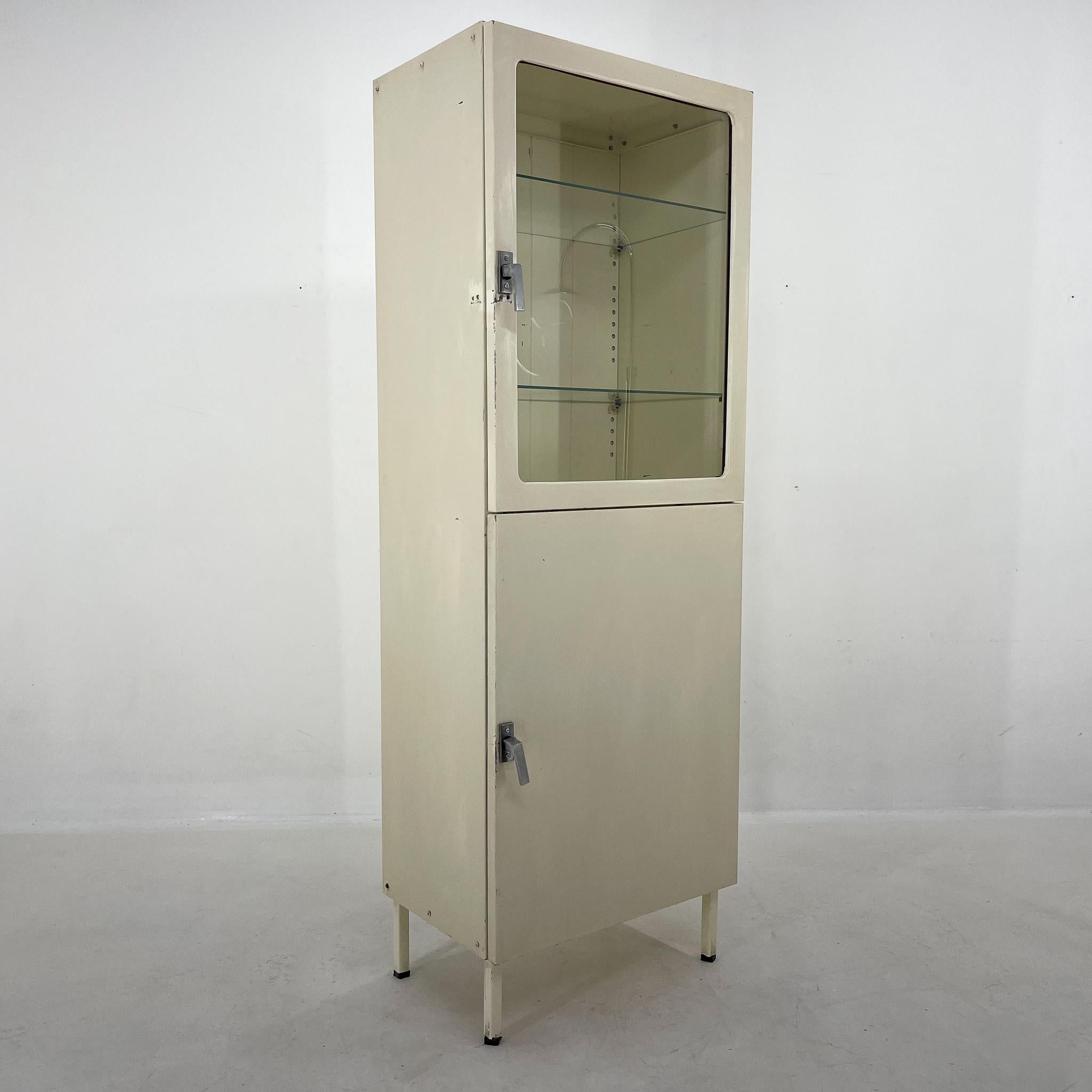 Industrial 1950's Iron Medical Cabinet, Czechoslovakia For Sale