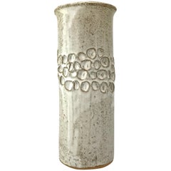 1950s Isla Del Sol Native Caribbean Modern Impressed Stoneware Flower Vase