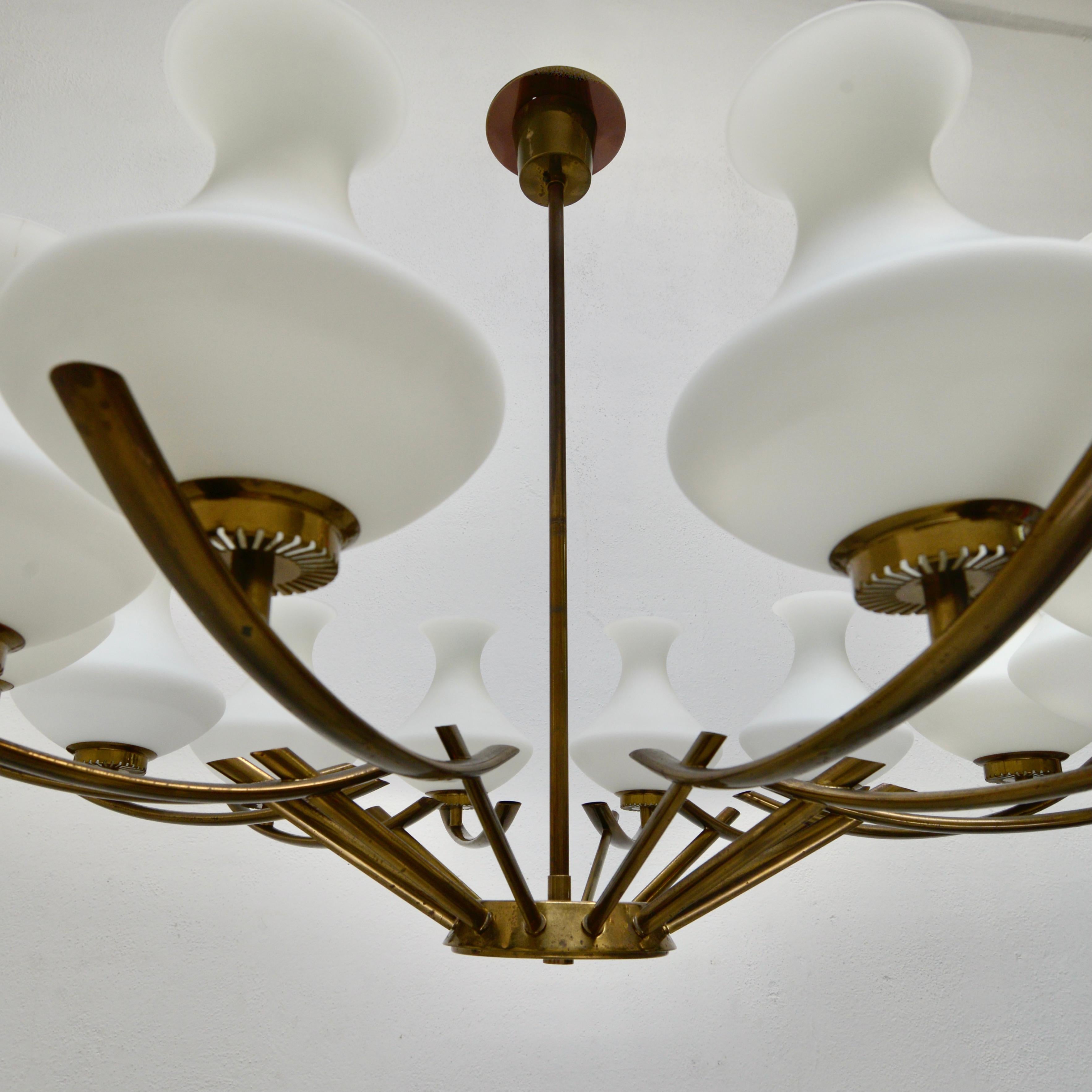 Mid-20th Century 1950s Italian 12 Shade Chandelier