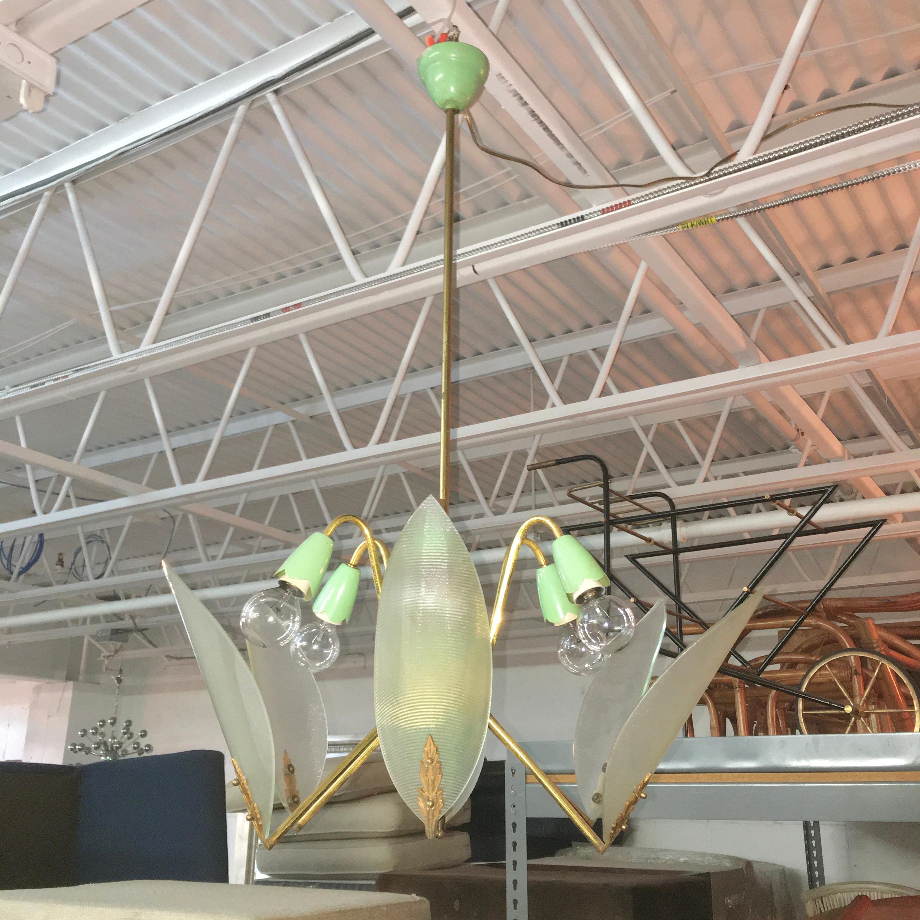 1950's Italian Dragonfly Sputnik Chandelier In Good Condition For Sale In Hanover, MA