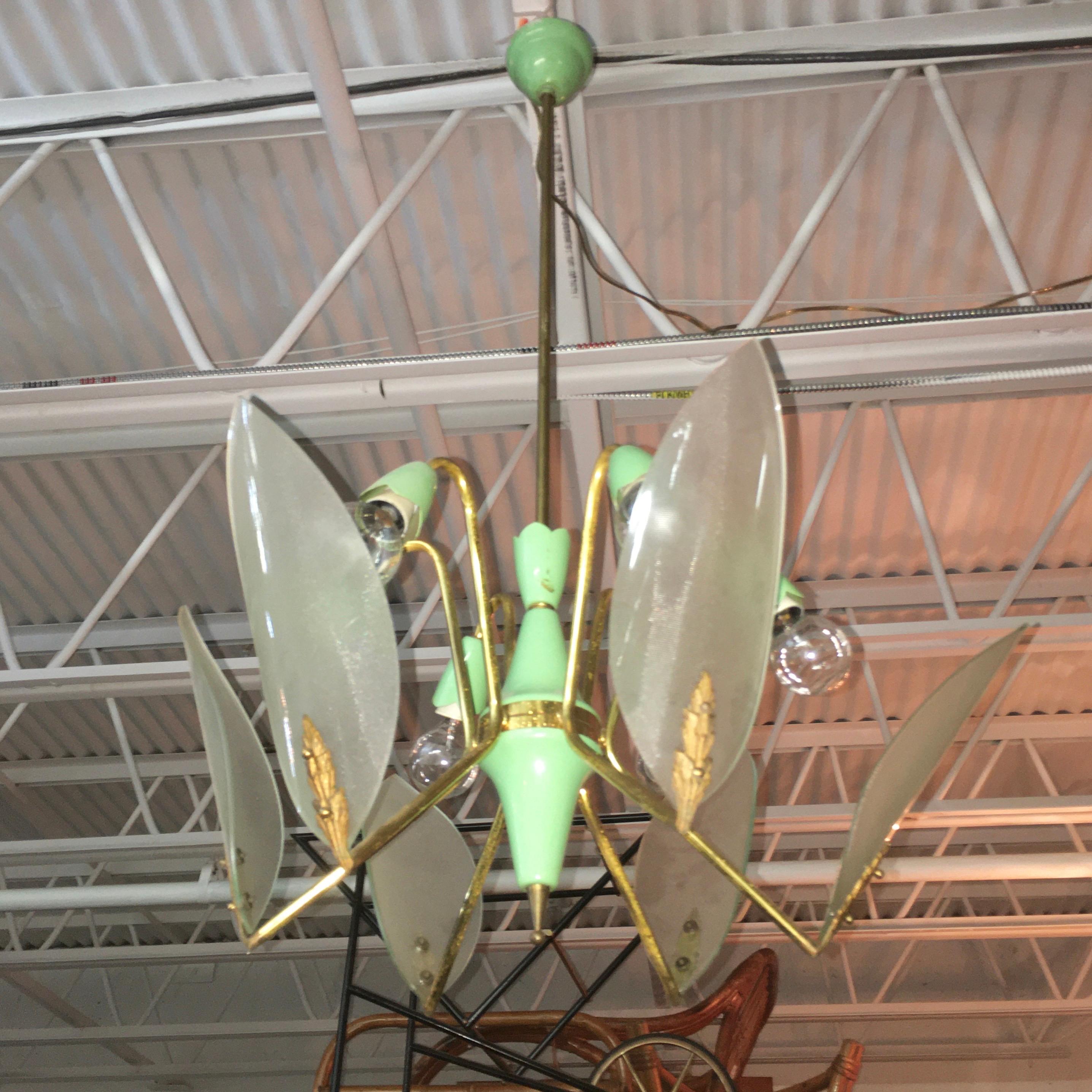 Mid-20th Century 1950's Italian Dragonfly Sputnik Chandelier For Sale