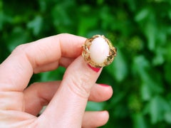 1950s Italian 6.54 Carat Coral Yellow Gold Cocktail Ring