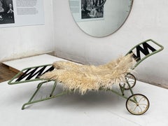 1950's Italian Adjustable Patio and Garden Chaise Longue Original As Found