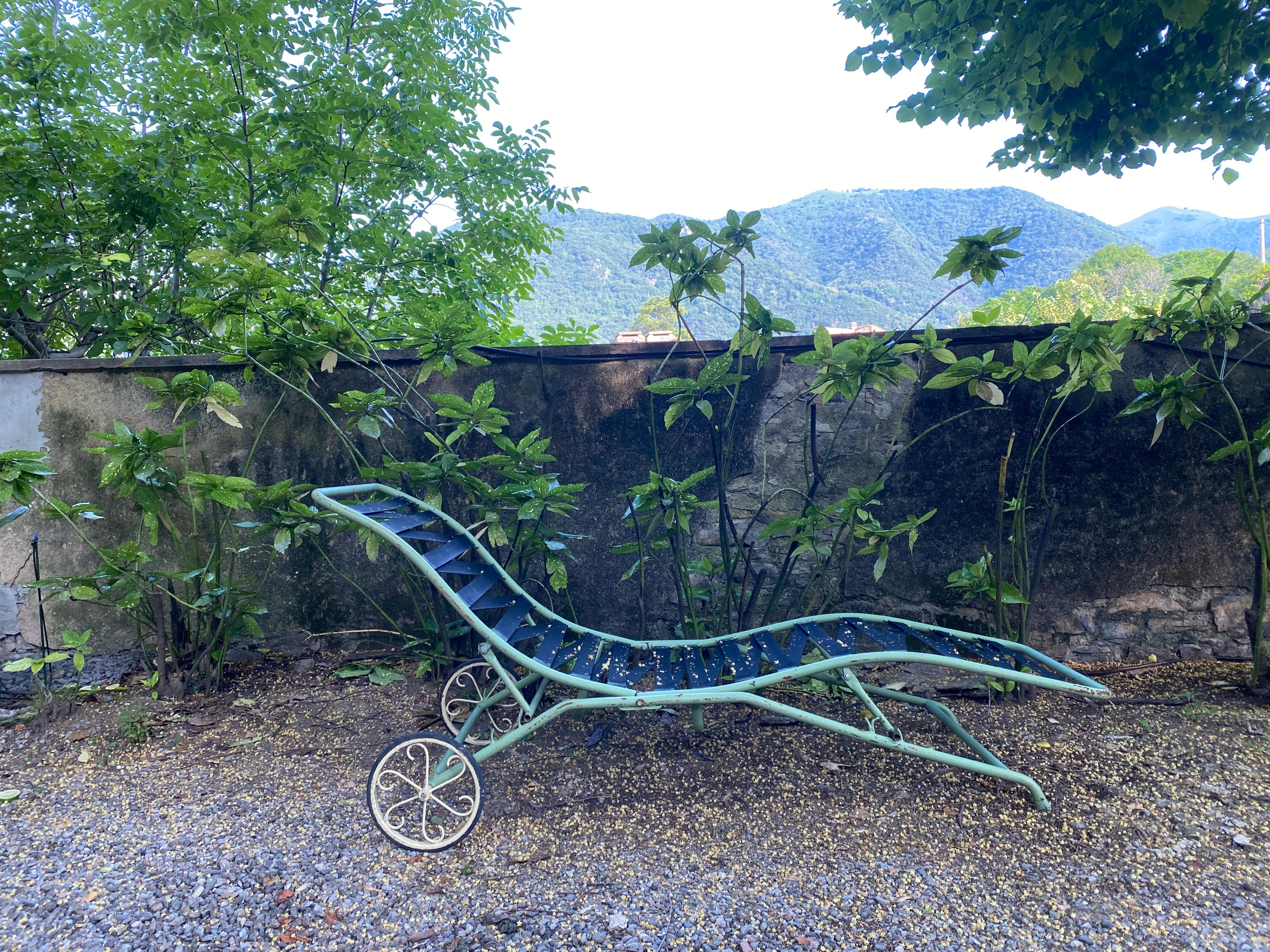Mid-20th Century 1950's Italian Adjustable Patio and Garden Chaise Longue Original As Found  For Sale